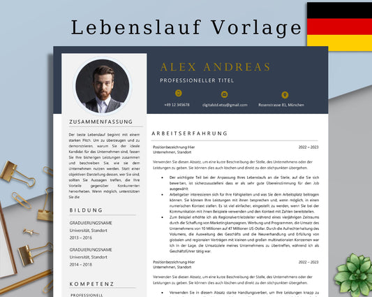 Bewerbungsvorlagen, Lebenslauf Vorlage, Bewerbung Bewerbungsvorlage Lebenslauf Vorlage Deutsch deutsch CV Vorlage, Mac Pages & MS Word