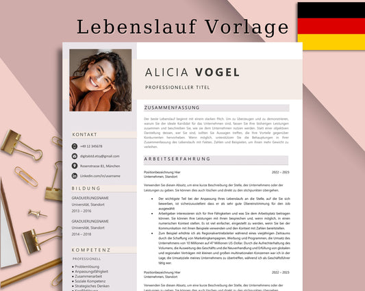 Bewerbungsvorlagen, Lebenslauf Vorlage, Word, Mac, Pages, Moderner Lebenslauf, Bewerbung, Anschreiben, Anlagen, Deckblatt, Resume Template