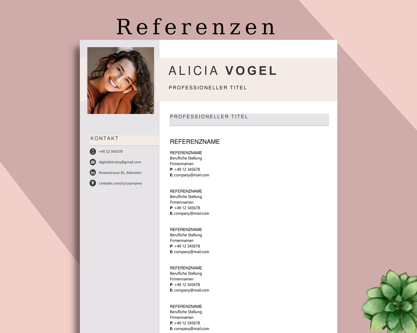 Bewerbungsvorlagen, Lebenslauf Vorlage, Word, Mac, Pages, Moderner Lebenslauf, Bewerbung, Anschreiben, Anlagen, Deckblatt, Resume Template