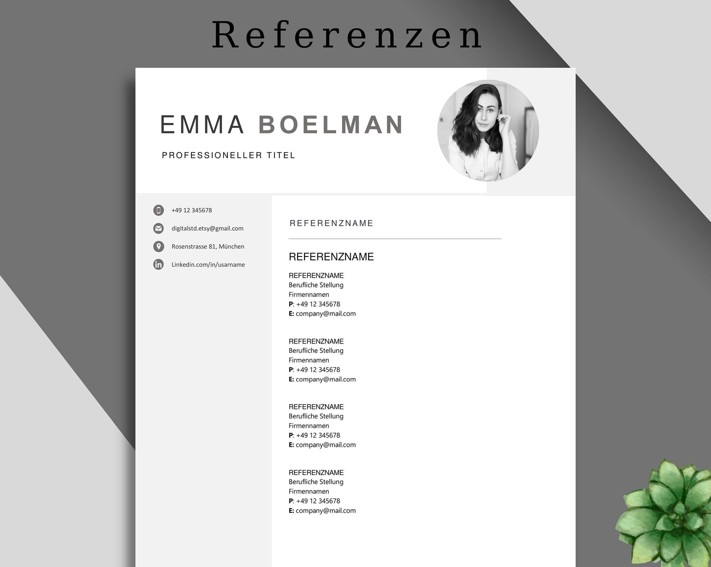 Bewerbungsvorlagen, Lebenslauf Vorlage für Word, Mac Pages, Moderner Lebenslauf, Deckblatt, Anschreiben, Anlagen,Bewerbung, Resume Template