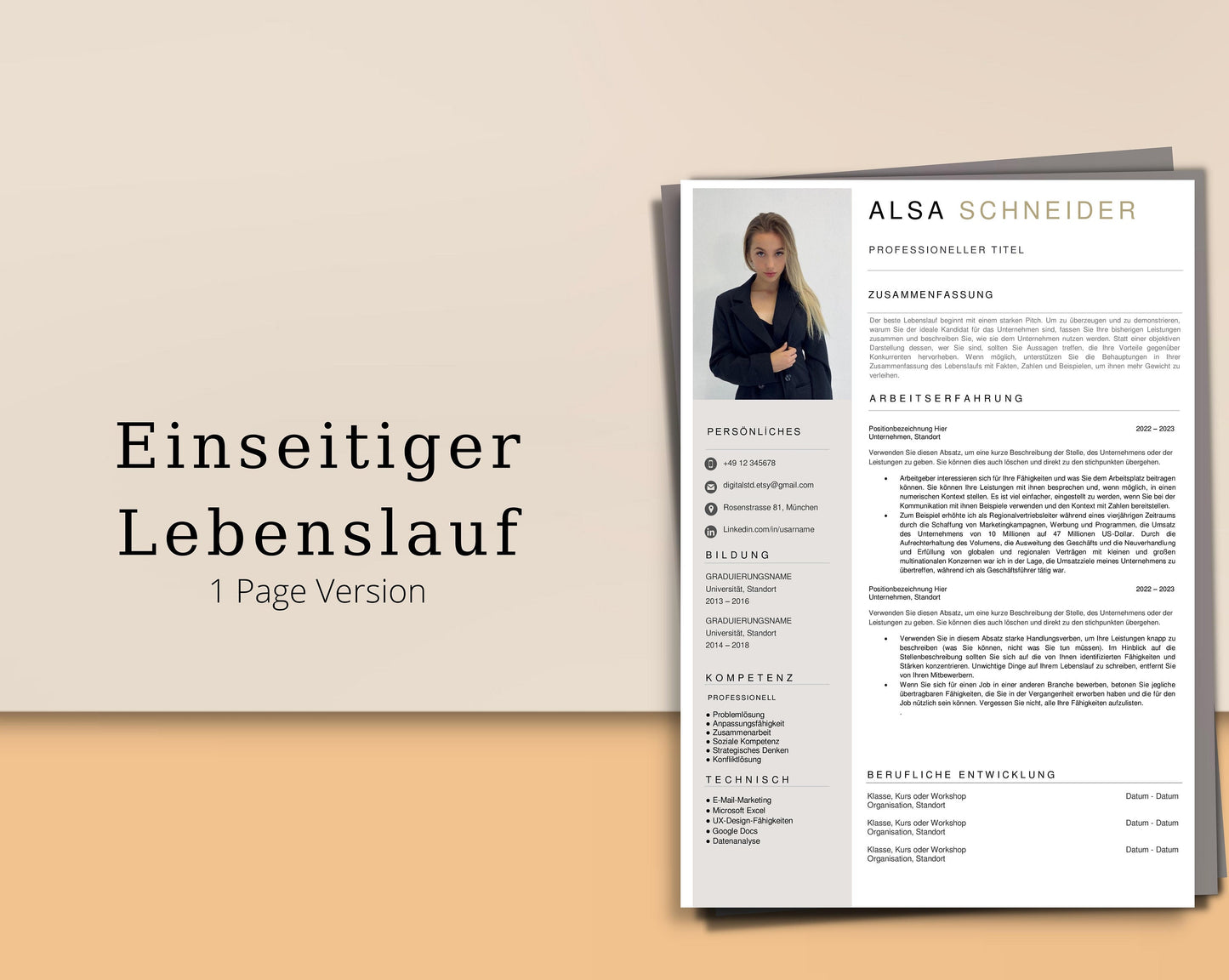 Bewerbungsvorlagen, Lebenslauf, Anschreiben, Anlagen, Deckblatt, Bewerbun, Moderner Lebenslauf, Word, Apple Pages, Deutsch, Resume Template