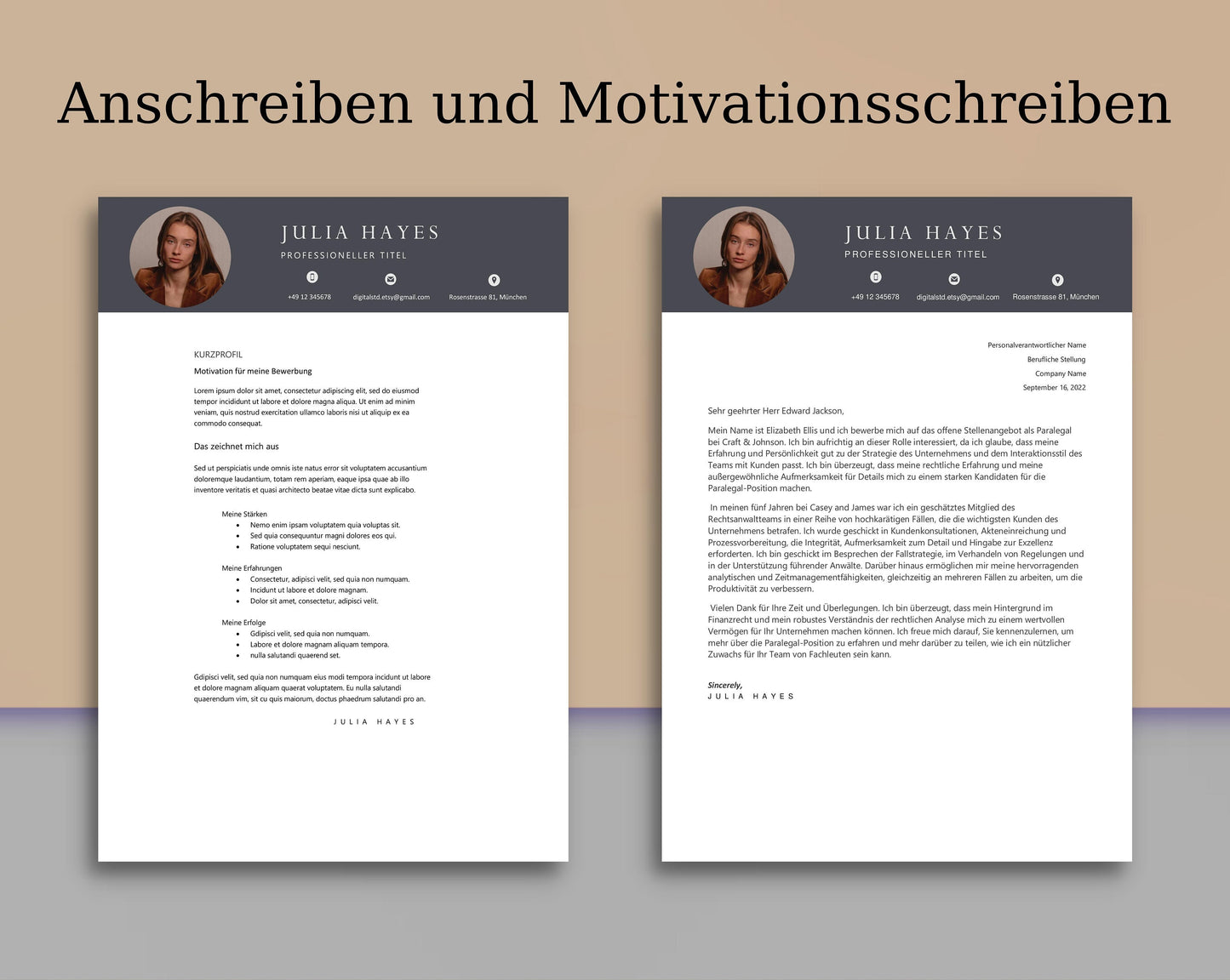 Bewerbungsvorlagen Deutsch, Lebenslauf Vorlage Word und Pages, Bewerbung Vorlage, Deckblatt, Bewerbungsvorlagen Deutsch, Curriculum Vitae