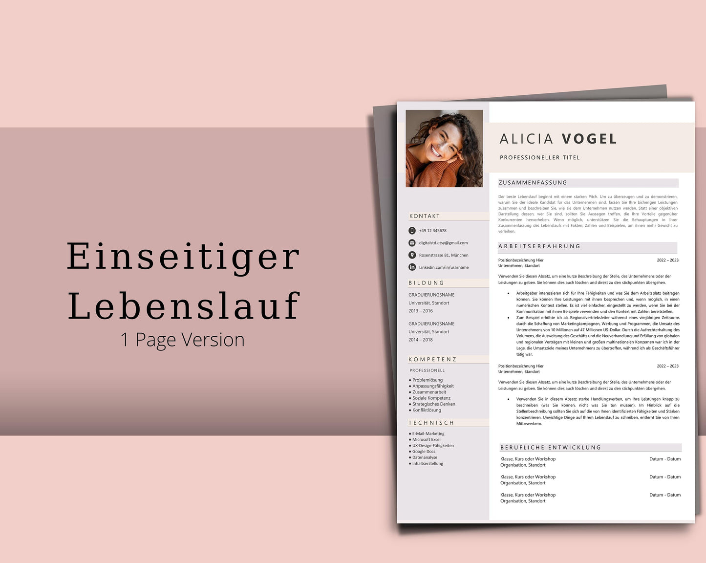 Bewerbungsvorlagen, Lebenslauf Vorlage, Word, Mac, Pages, Moderner Lebenslauf, Bewerbung, Anschreiben, Anlagen, Deckblatt, Resume Template