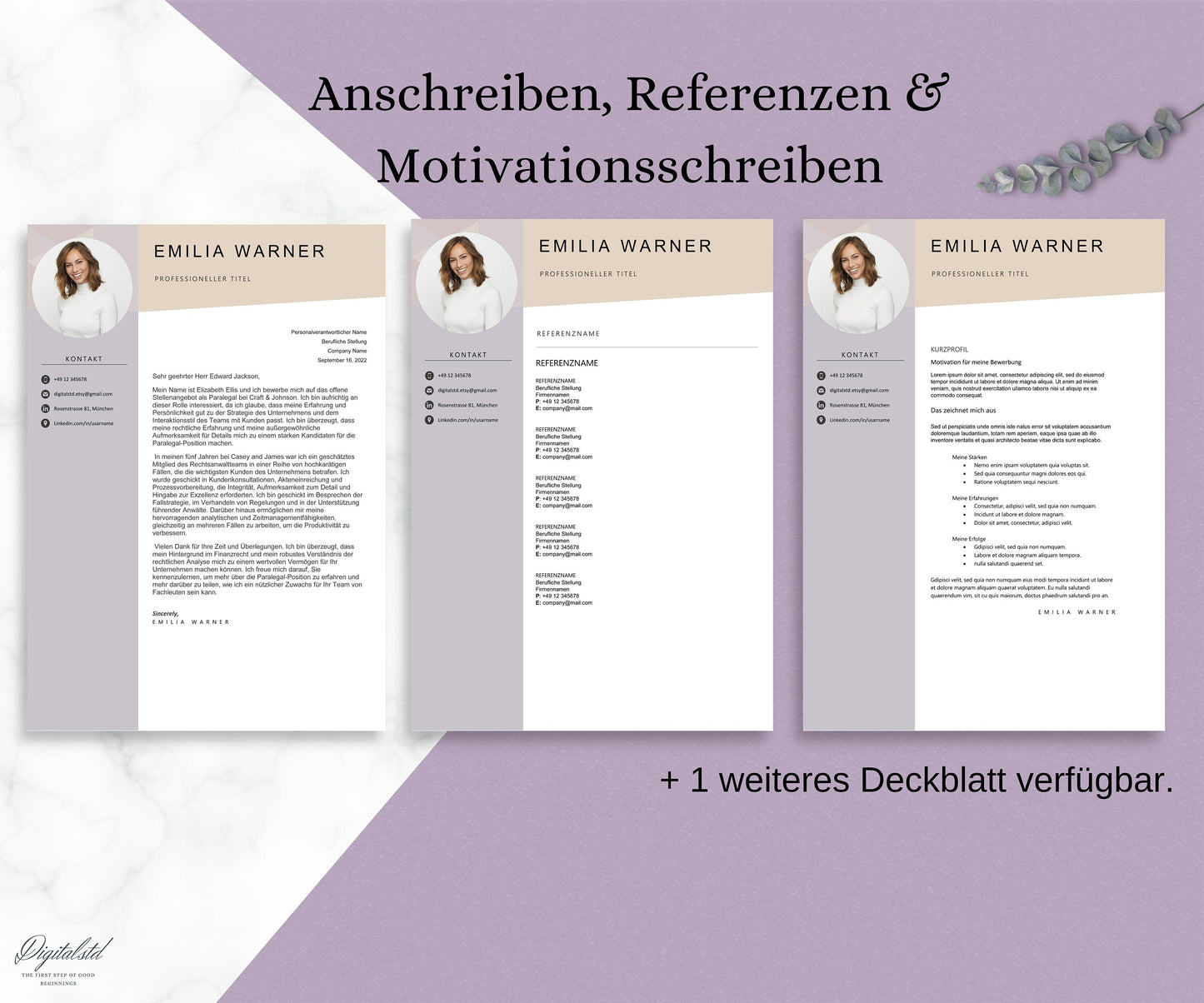 Bewerbungsvorlagen, Lebenslauf Vorlage, Moderner Lebenslauf für Word Apple Pages, Bewerbungsvorlage Deutsch, CV Vorlage, Curriculum Vitae