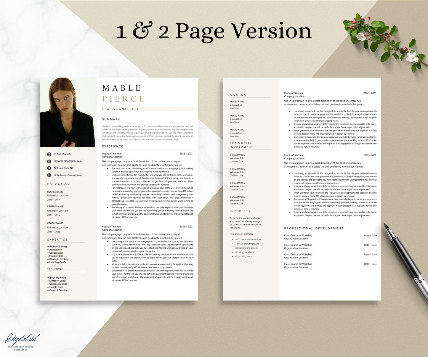 Resume Template | Resume Template Word | CV Mac Pages | 2024 Modern Resume Template | Professional Resume Template | Resume and Cover Letter