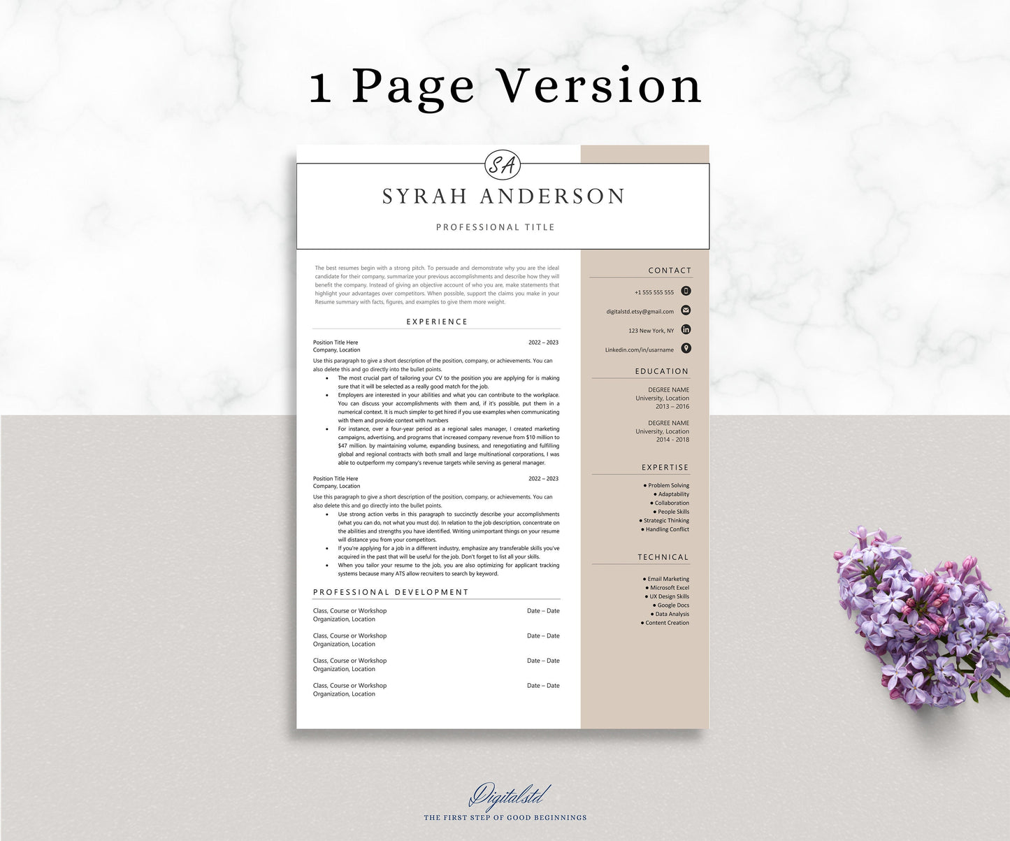 Best Professional Resume Template, Word & Apple Pages | 1, 2, 3, 4, 5 Page Resume Templates with Matching Cover Letter