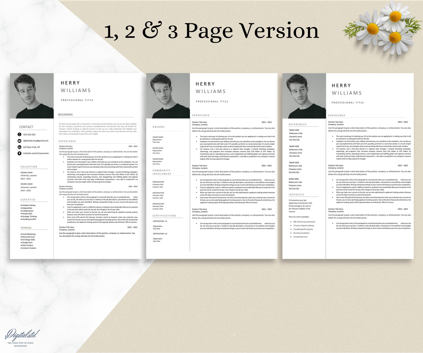 Cv Template, Resume Template, Cv Design Word and Pages, Best Cv Resume Layout, 2024 Resume with image photo picture, Resume CV 1, 2, 3 page