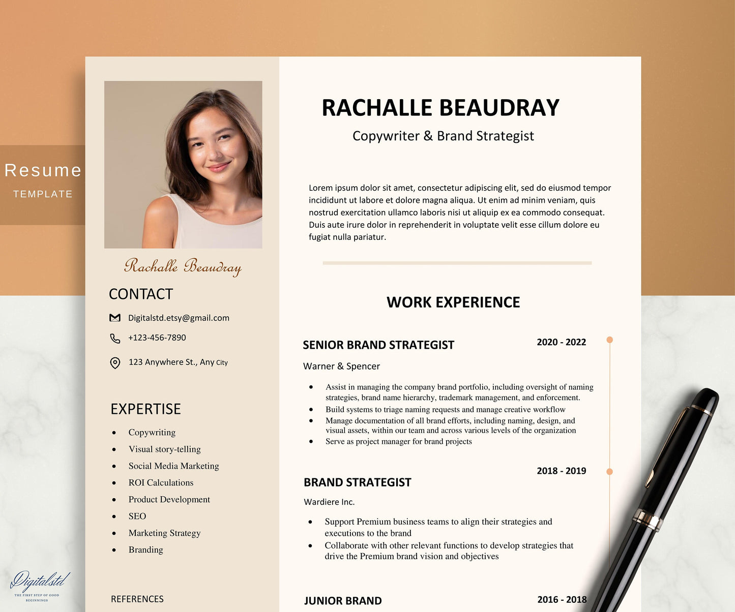 Simple Resume Template Word, Apple Pages, Google Docs, Modern Resume Template, CV Template, Executive Resume Template, Curriculum Vitae