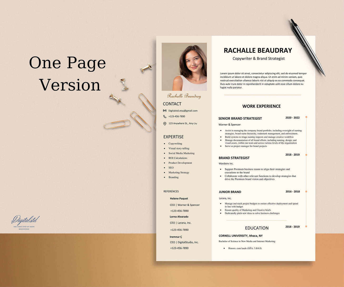 Simple Resume Template Word, Apple Pages, Google Docs, Modern Resume Template, CV Template, Executive Resume Template, Curriculum Vitae