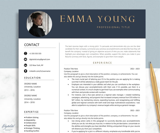 Resume Template for Word & Pages, CV Template, 2024 Modern Resume Template Instant Download, Marketing Resume, Executive Resume Template