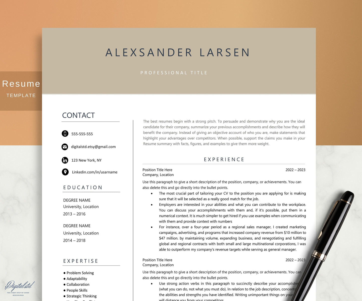 Resume Template, Cv Template Word, Resume Google Doc, Cv Google Docs, CV Template Modern,  Professional, Resume Template 1, 2 or 3 Page