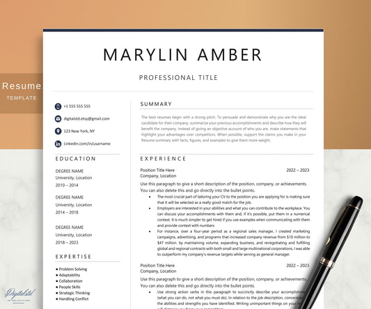 Executive Director Resume Template for Google Docs, Word & Pages, Business Resume Template, IT, Nonprofit Executive Director Resume Template