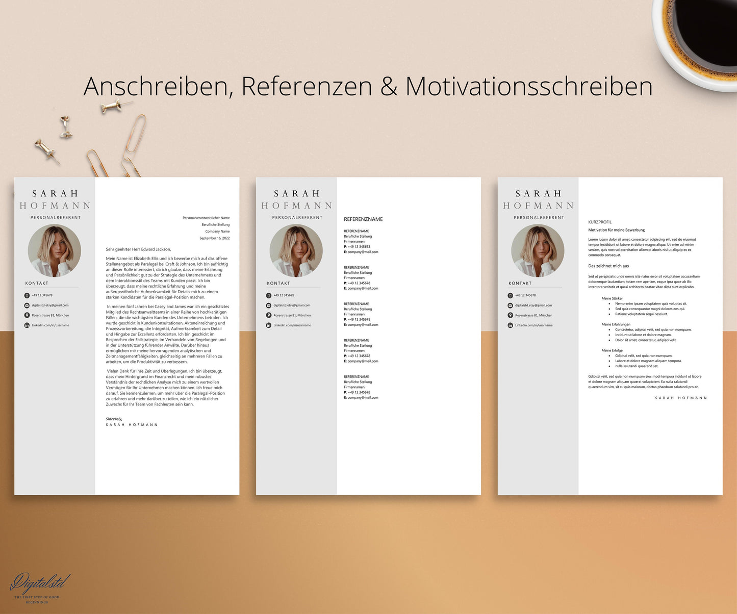 Bewerbungsvorlagen, Lebenslauf Vorlage Word und Pages, Bewerbungsvorlagen Deutsch Word, Curriculum Vitae, Bewerbung German, Ausbildung