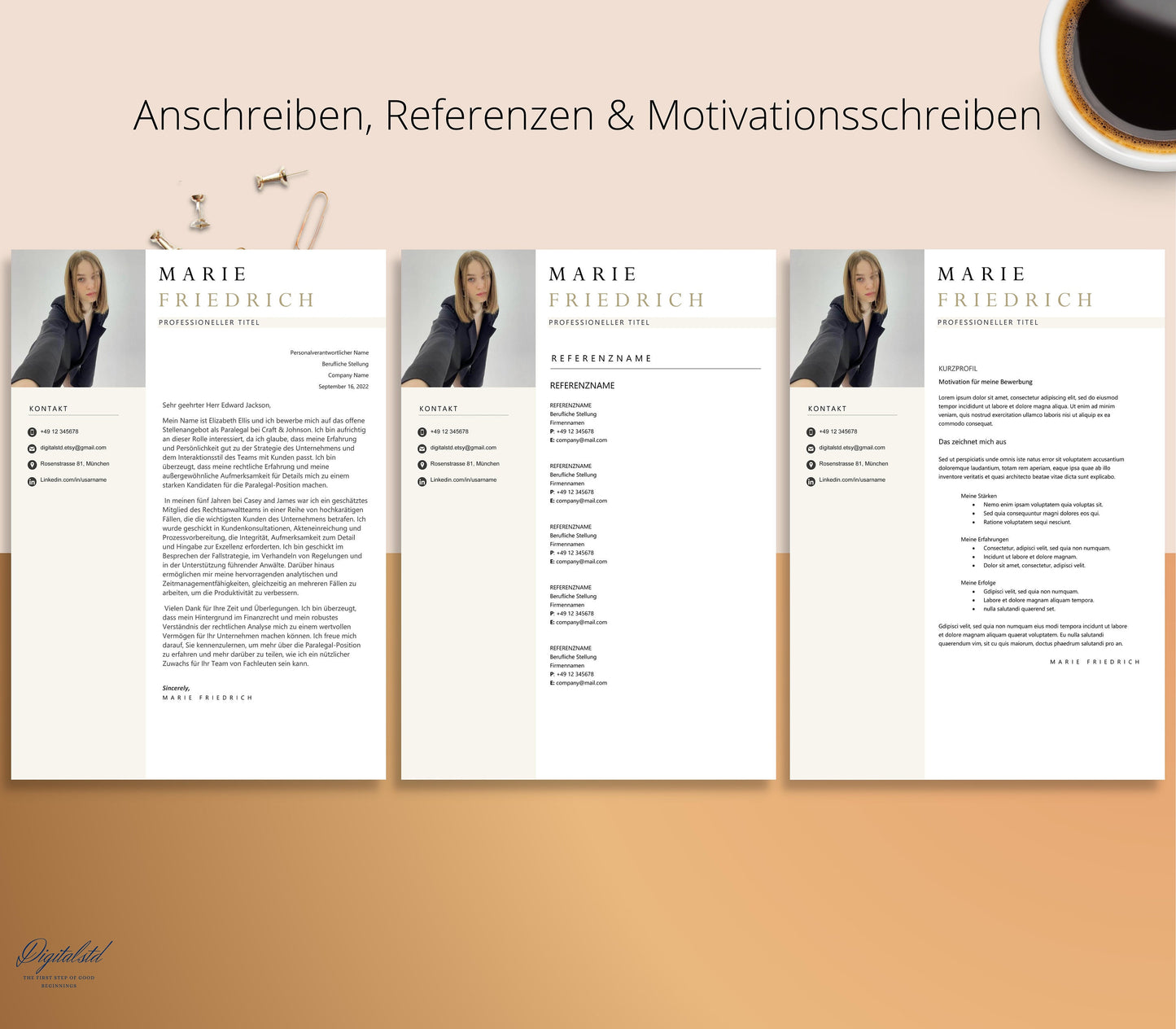 Bewerbungsvorlage Deutsch, Lebenslauf Vorlage, Simple, Word, Pages, Lebenslauf Vorlage, Schüler, Kurzprofil Student, Referenzen Vorlage