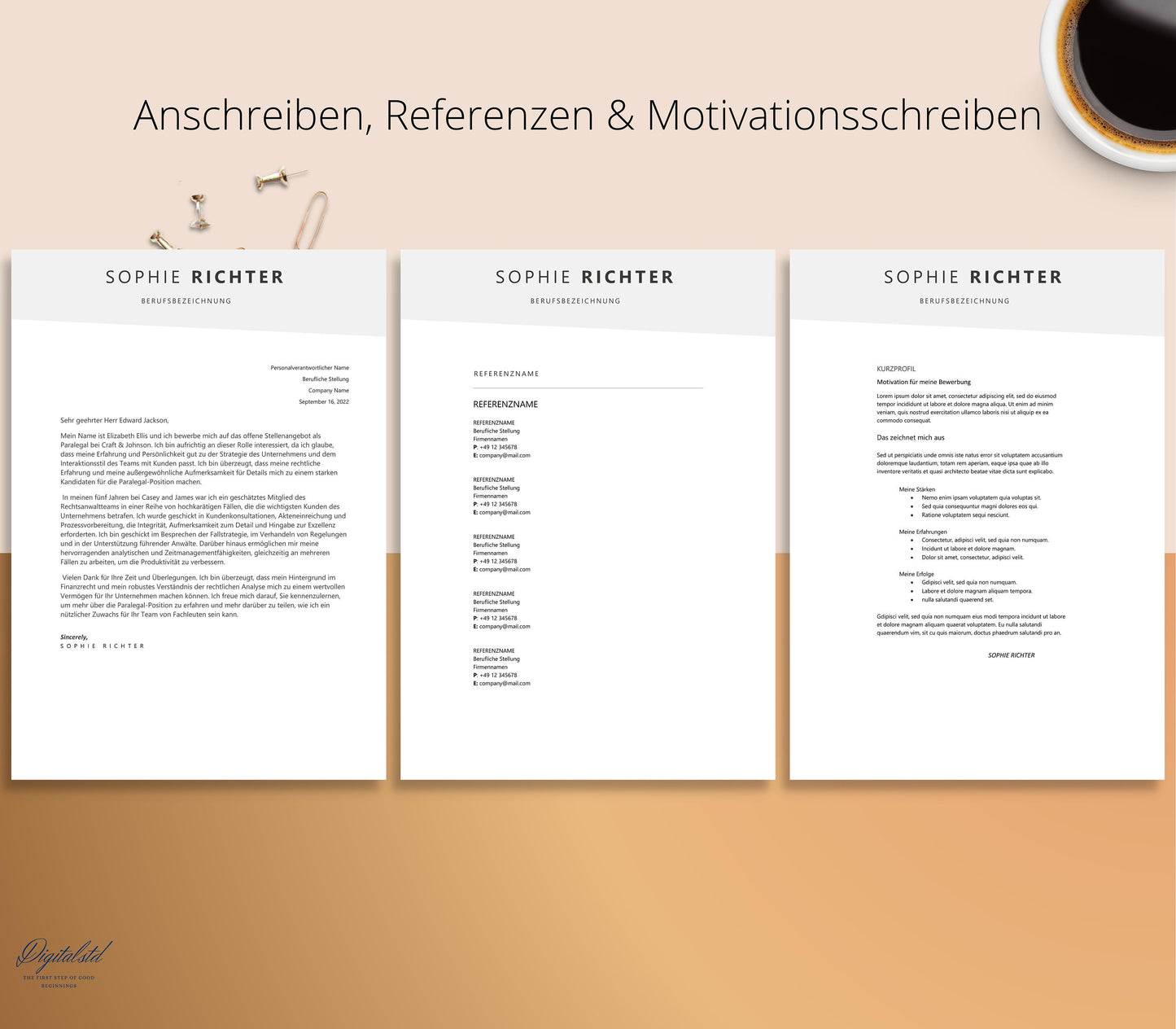 Bewerbungsvorlagen | Lebenslauf Vorlage Word und, Pages, Vorlage Lebenslauf mit foto kostenlos Deckblatt, Bewerbung, Anschreiben Anlagen