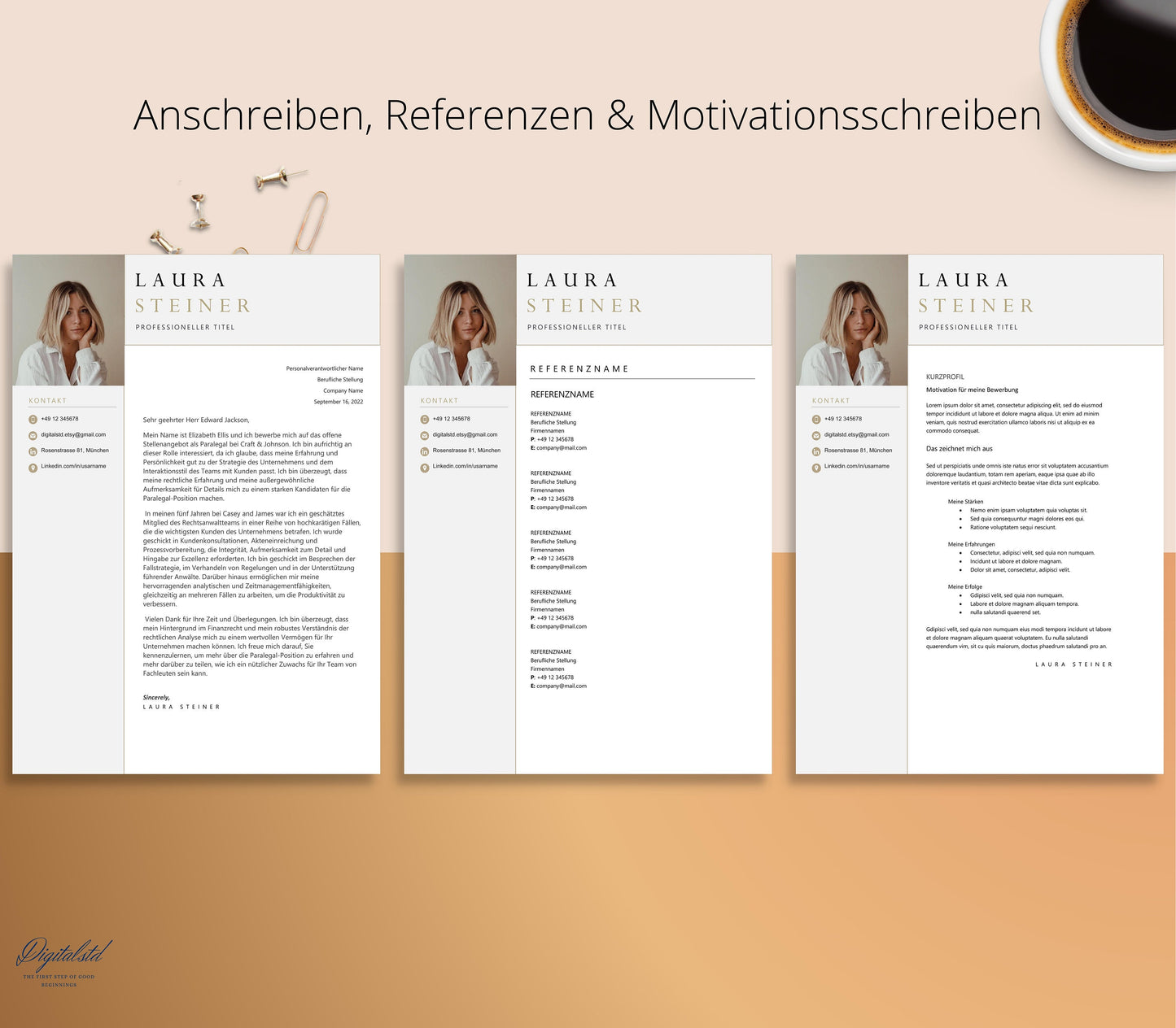 Bewerbungsvorlage Deutsch, Lebenslauf Vorlage Word und Pages, Lebenslauf Vorlage, Ausbildung, Professionelle Bewerbung German, CV Vorlage