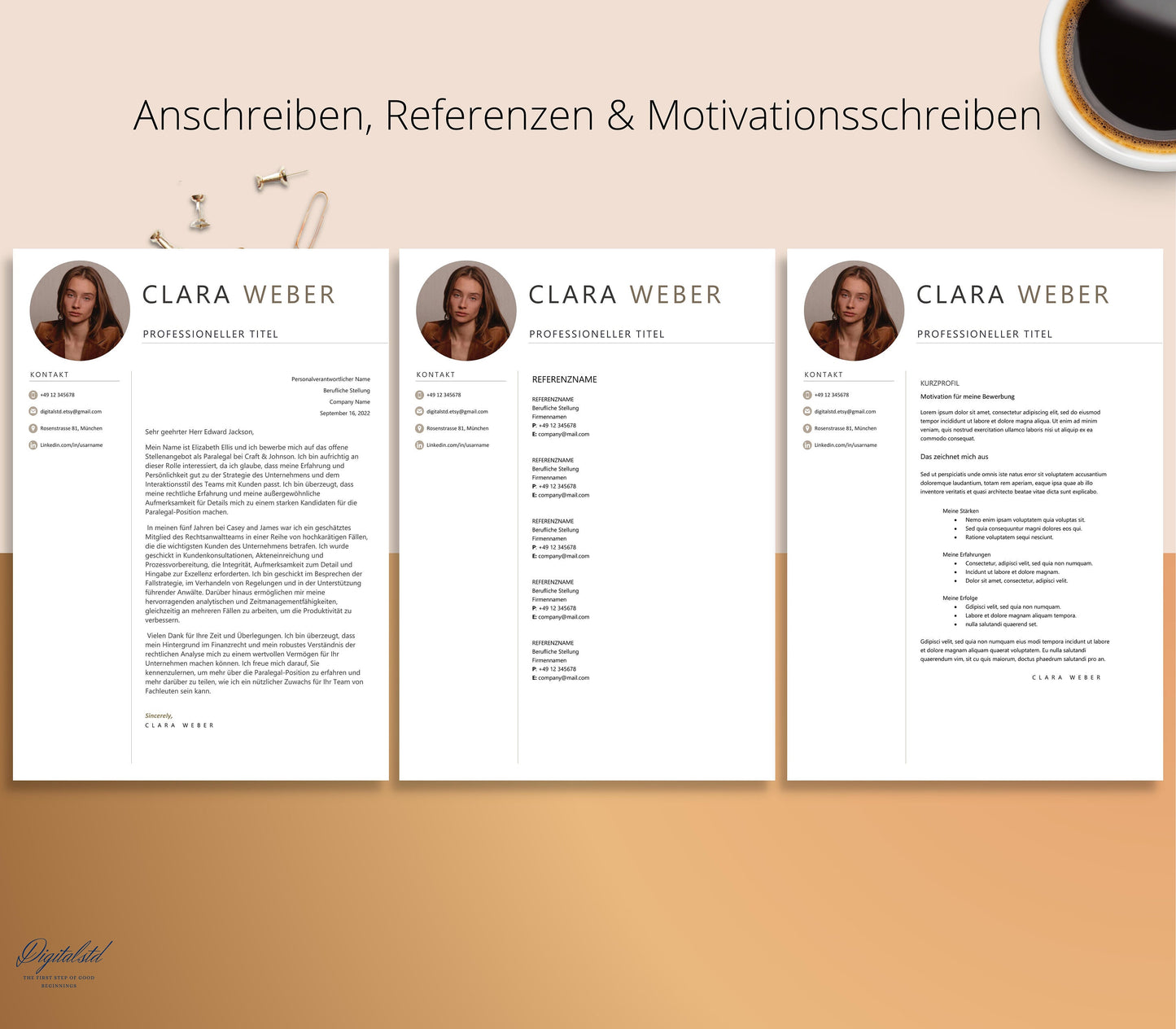 Bewerbungsvorlagen, Lebenslauf Vorlage Word, Pages, Bewerbungsvorlagen Deutsch Word, Ausbildung, Modern, Bewerbung German, Curriculum Vitae