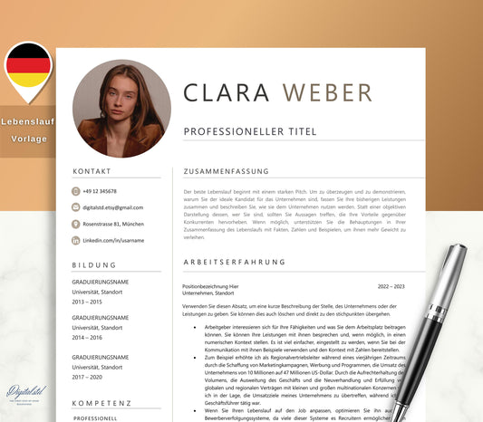 Bewerbungsvorlagen, Lebenslauf Vorlage Word, Pages, Bewerbungsvorlagen Deutsch Word, Ausbildung, Modern, Bewerbung German, Curriculum Vitae