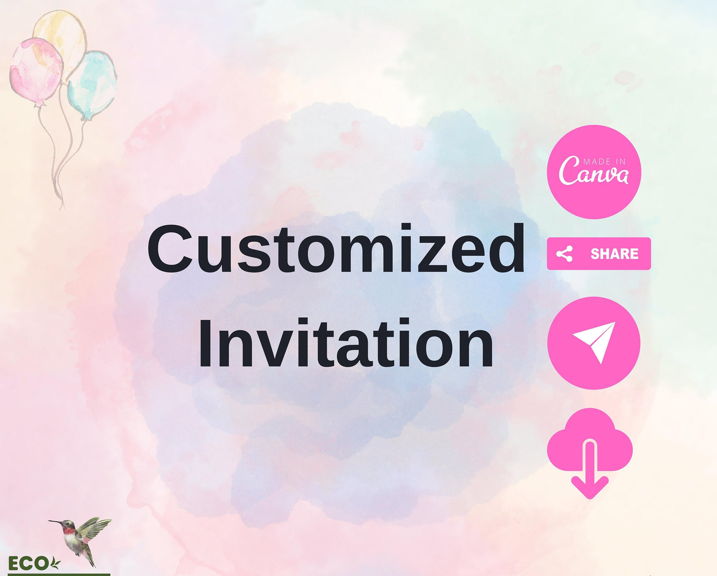 Digital CUSTOMIZED Party Invitation | RESUME Template | Electronic Birthday & RESUME Template |