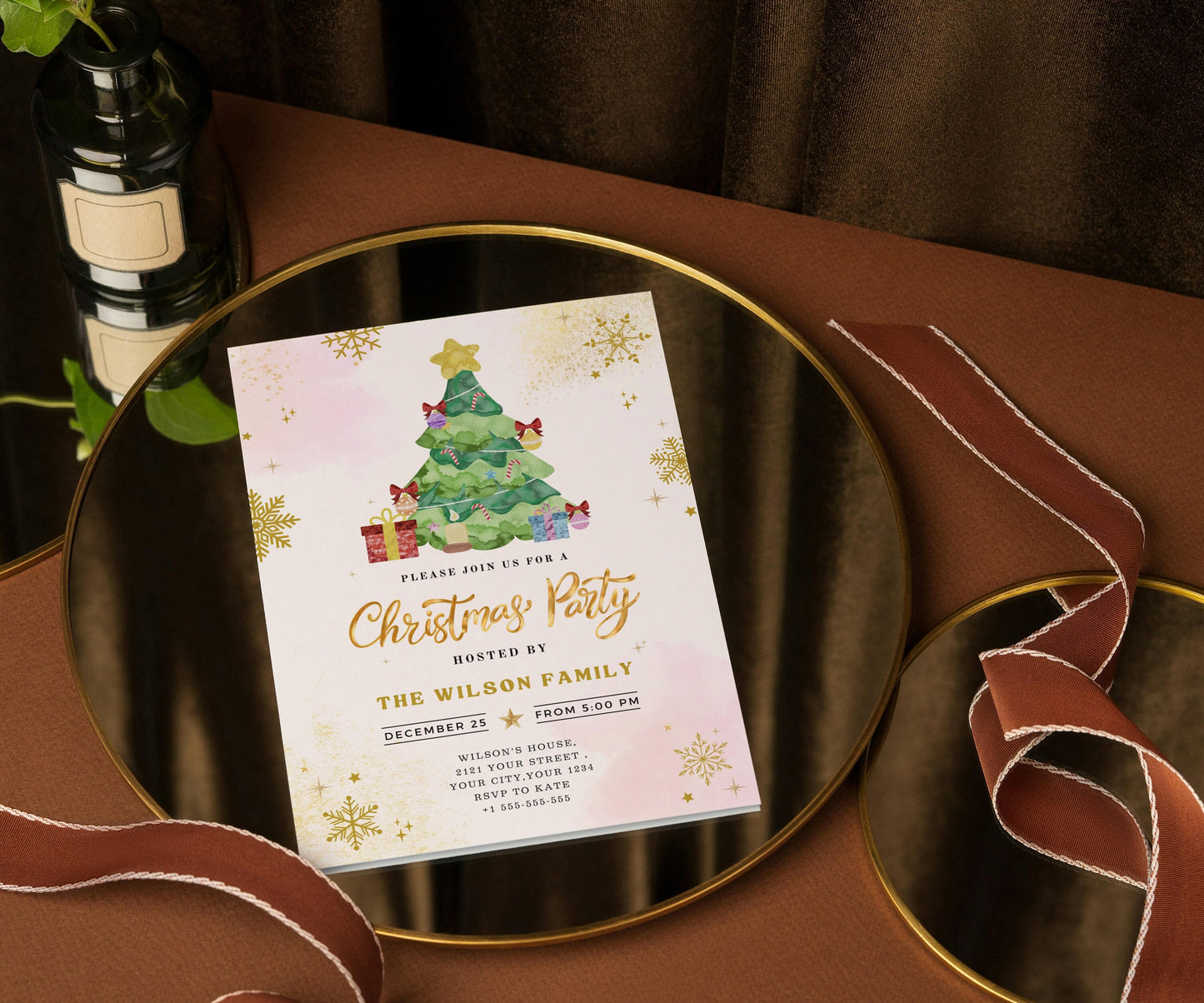 Christmas Party Invitation, Holiday Party Invitation Template, Editable Christmas Tree Invitation, Christmas Tree, Work Holiday Party