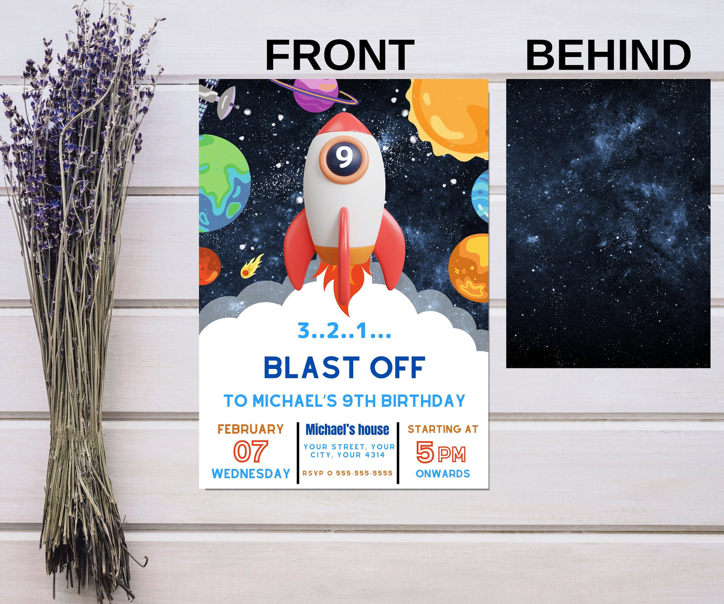 Space Boy Birthday Invitation, Editable Astronaut Outer Space Invite, Galaxy Party Invitation Template, Printable Space Birthday Invitation