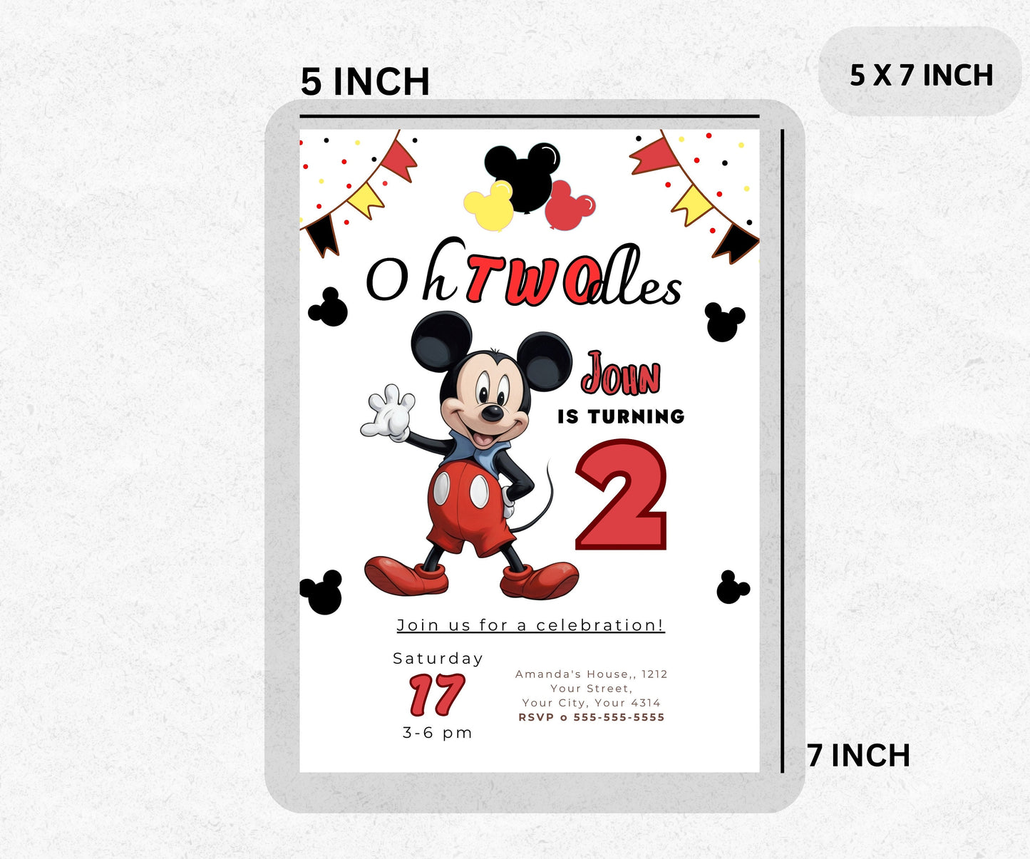 Editable Oh Twodles Invitation, Mickey Mouse Invitations, Mickey Birthday Invitation,  Mickey Twodles invite, Mouse Printable Invitation