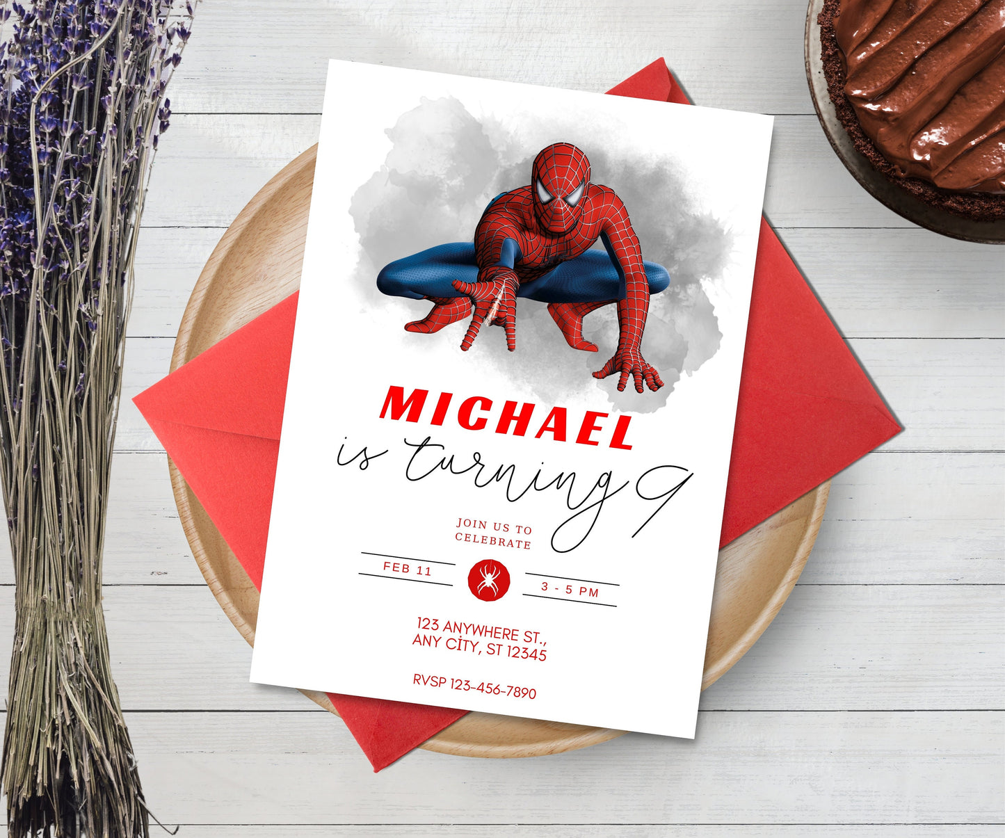 Editable Spiderman Birthday Invitation Template, Printable Spiderman Birthday Party Invitation, Digital Kids Party Invitation, Spidey card