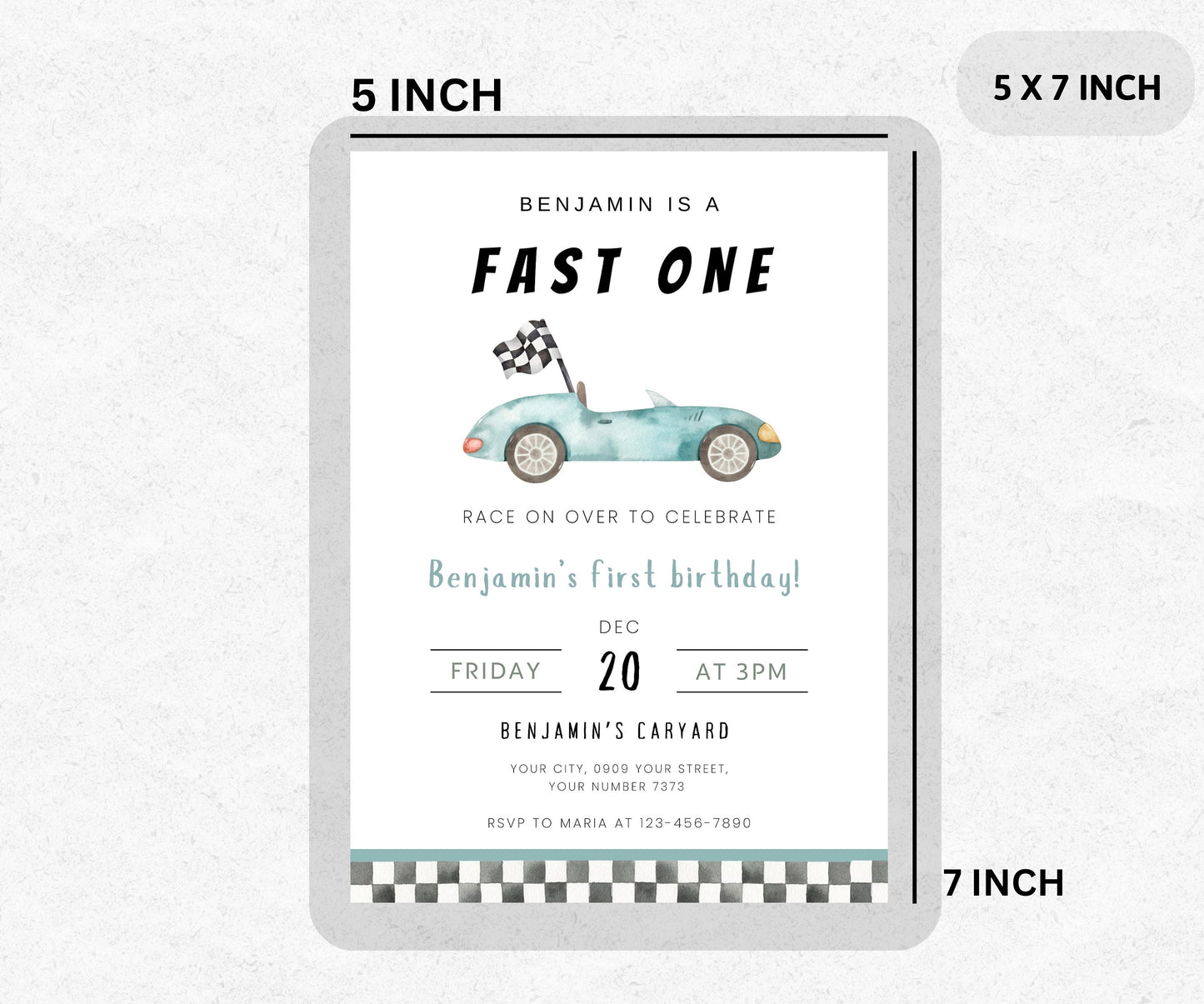 Fast One Birthday Invitation, Printable Race Car Birthday Invite, Editable 1st Birthday Boy Party Invitation First Birthday