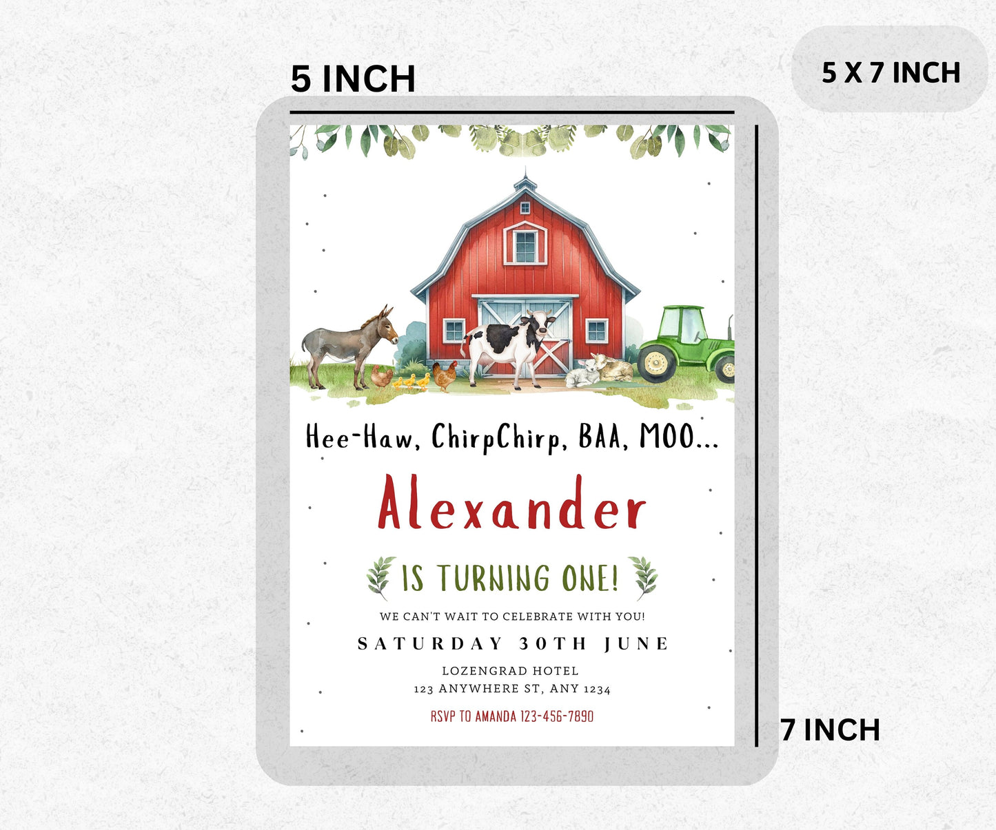 Editable Farm Birthday Invitation Template, Farm Animals Birthday Invitation, Farm Invitation, Barnyard Invitation, Farm Invitation