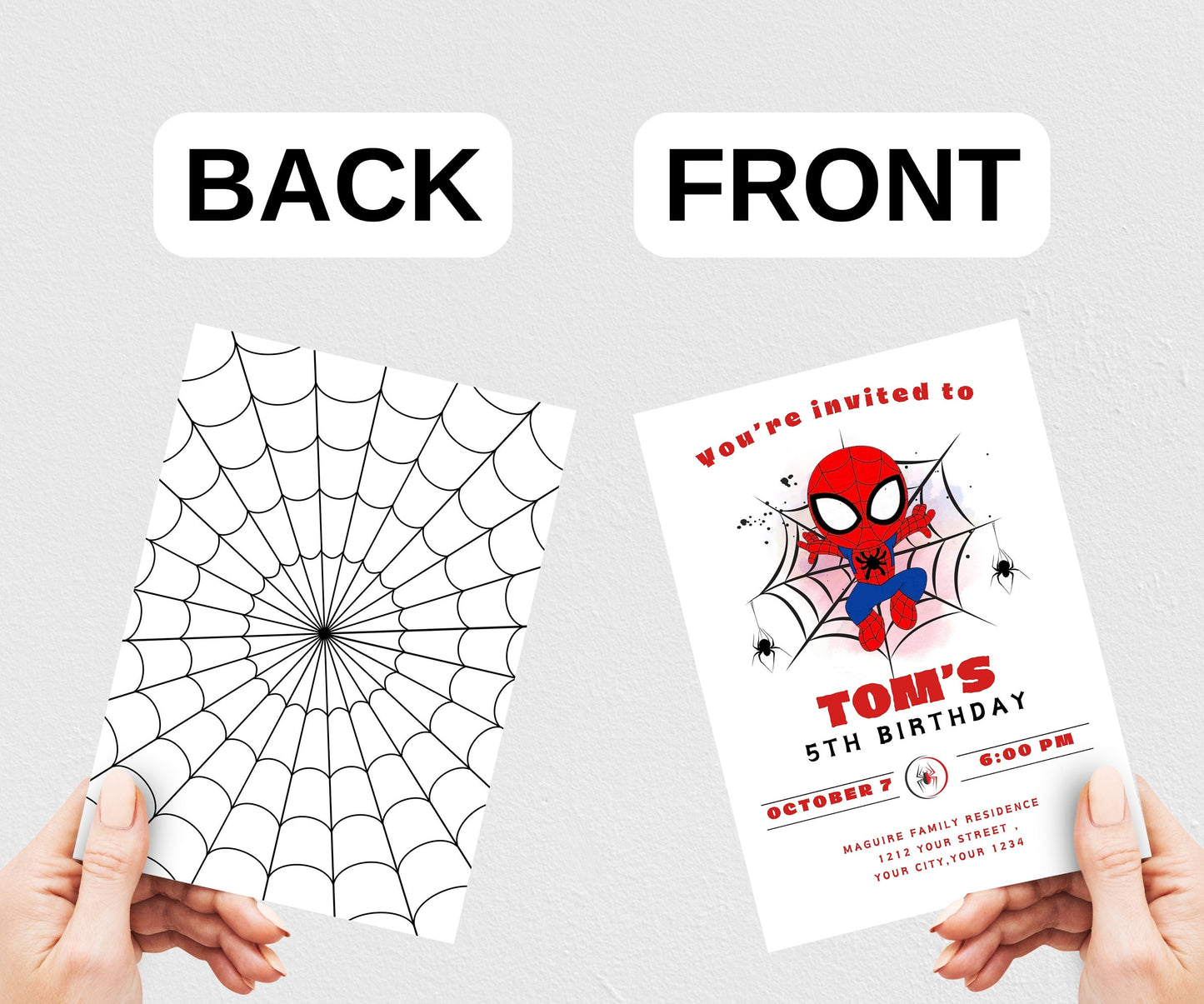 Editable Spider man Birthday Invitation Template, Printable Birthday Party Invitation, Spiderman Card, Digital Kids Party Invite Template