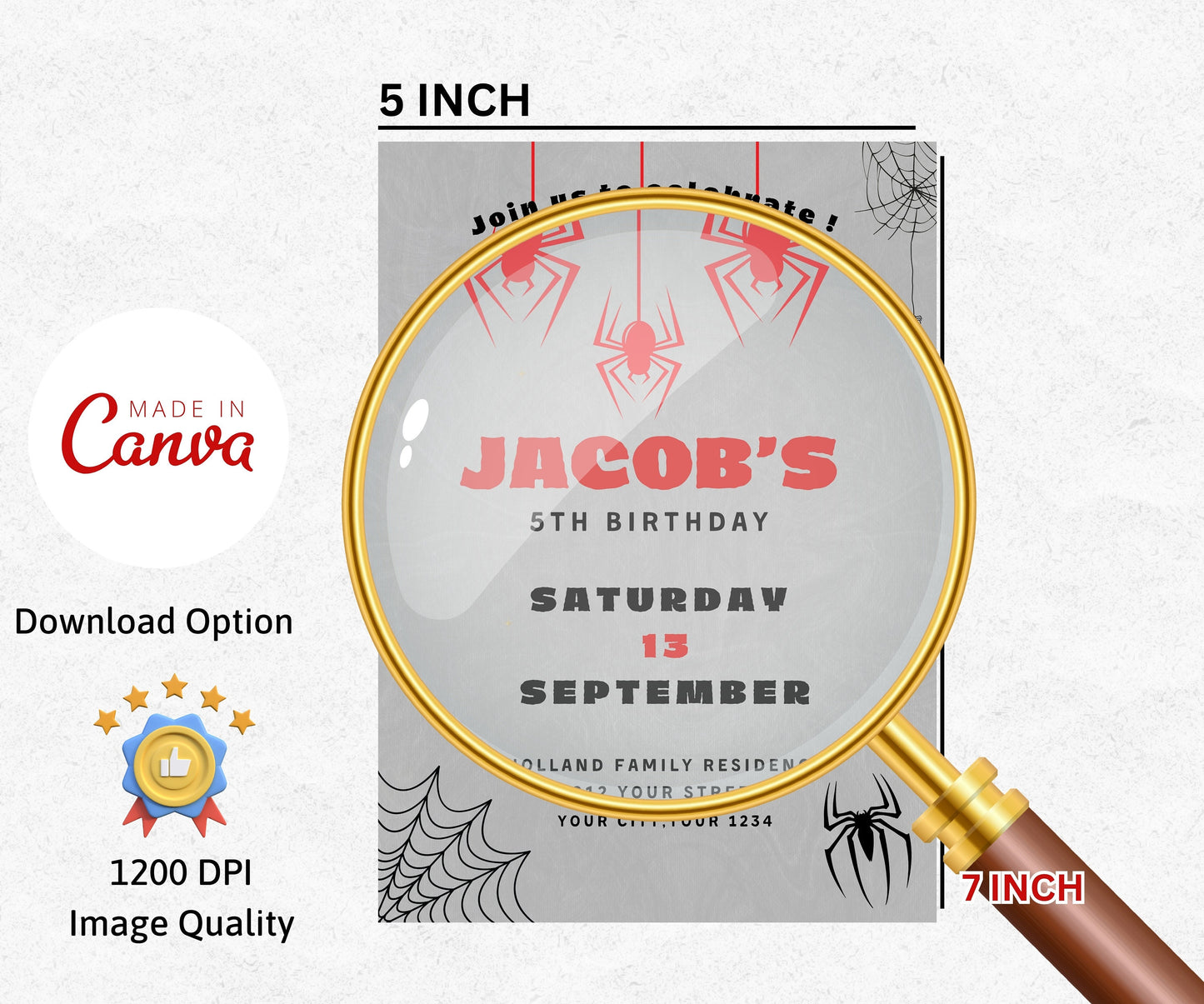 Editable spider man Birthday Invitation Template, Printable Birthday Party Invitation, Digital Kids Party Invite Template, Spidey card