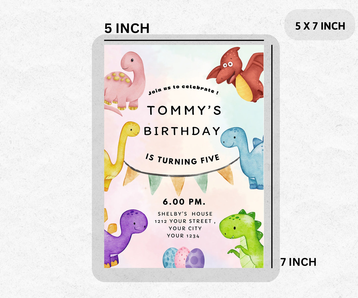 Dinosaur Birthday Invitation Template, Editable Dinosaur Birthday, Dino Invite, Printable Birthday Invitation, Birthday Boy Dino Party