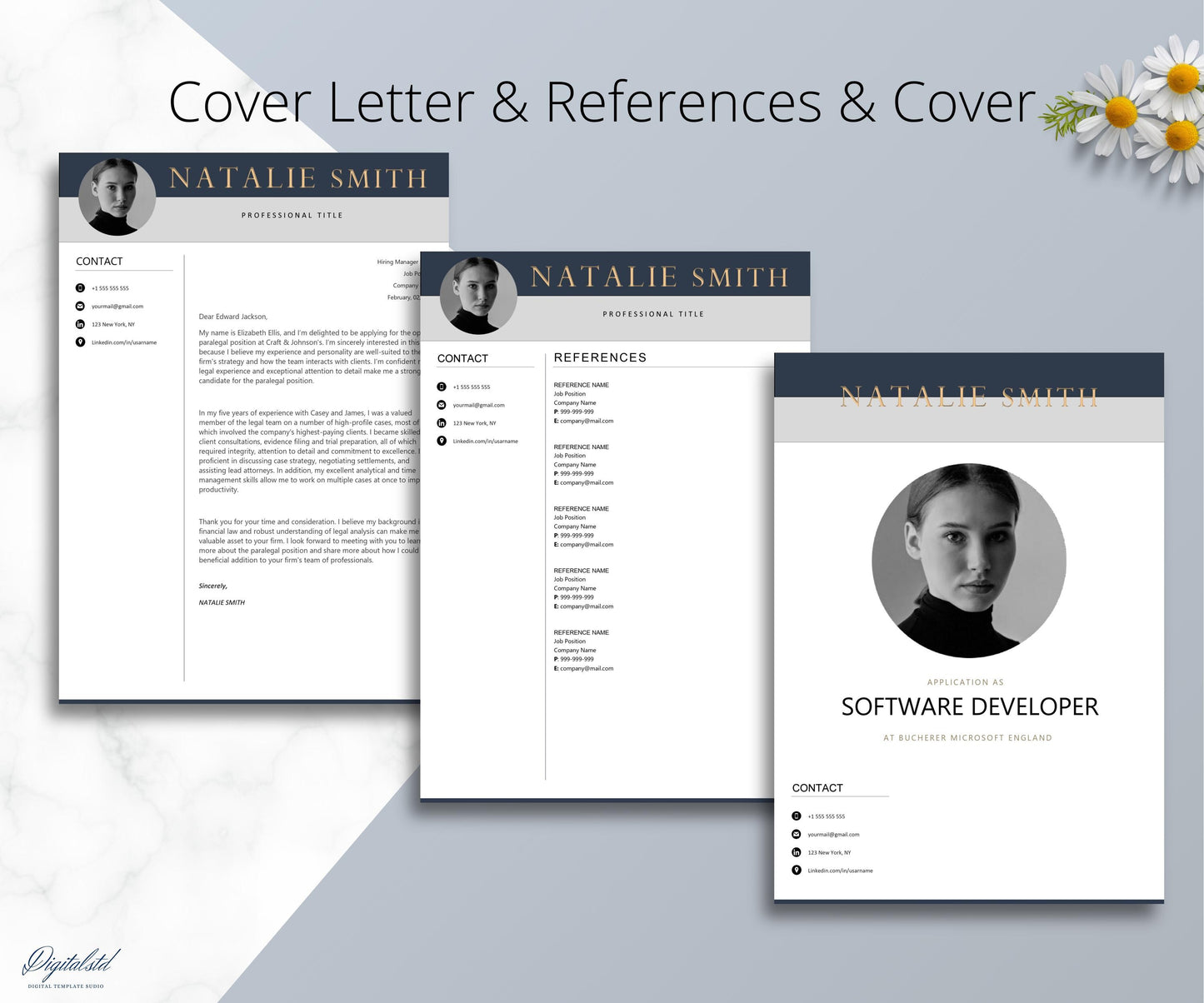 Best Professional Resume Template for Microsoft Word & Apple Pages 2024 | 1, 2, 3 Page Resume Templates with Cover Letter