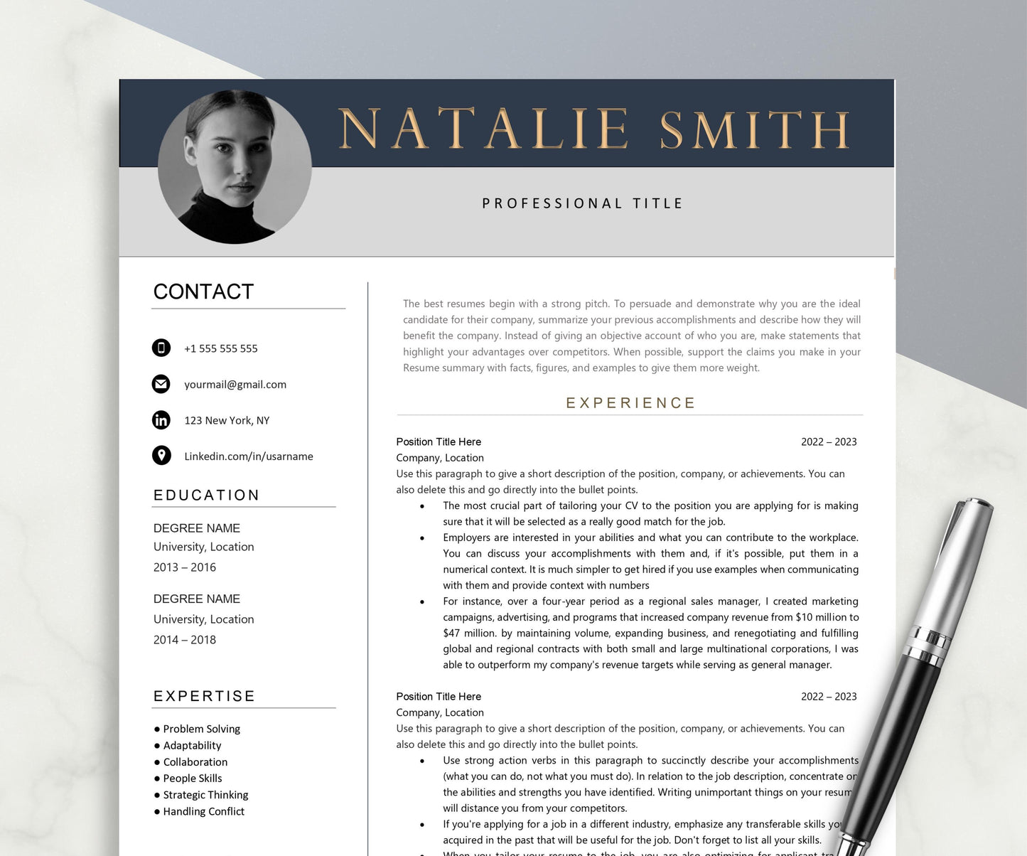 Best Professional Resume Template for Microsoft Word & Apple Pages 2024 | 1, 2, 3 Page Resume Templates with Cover Letter