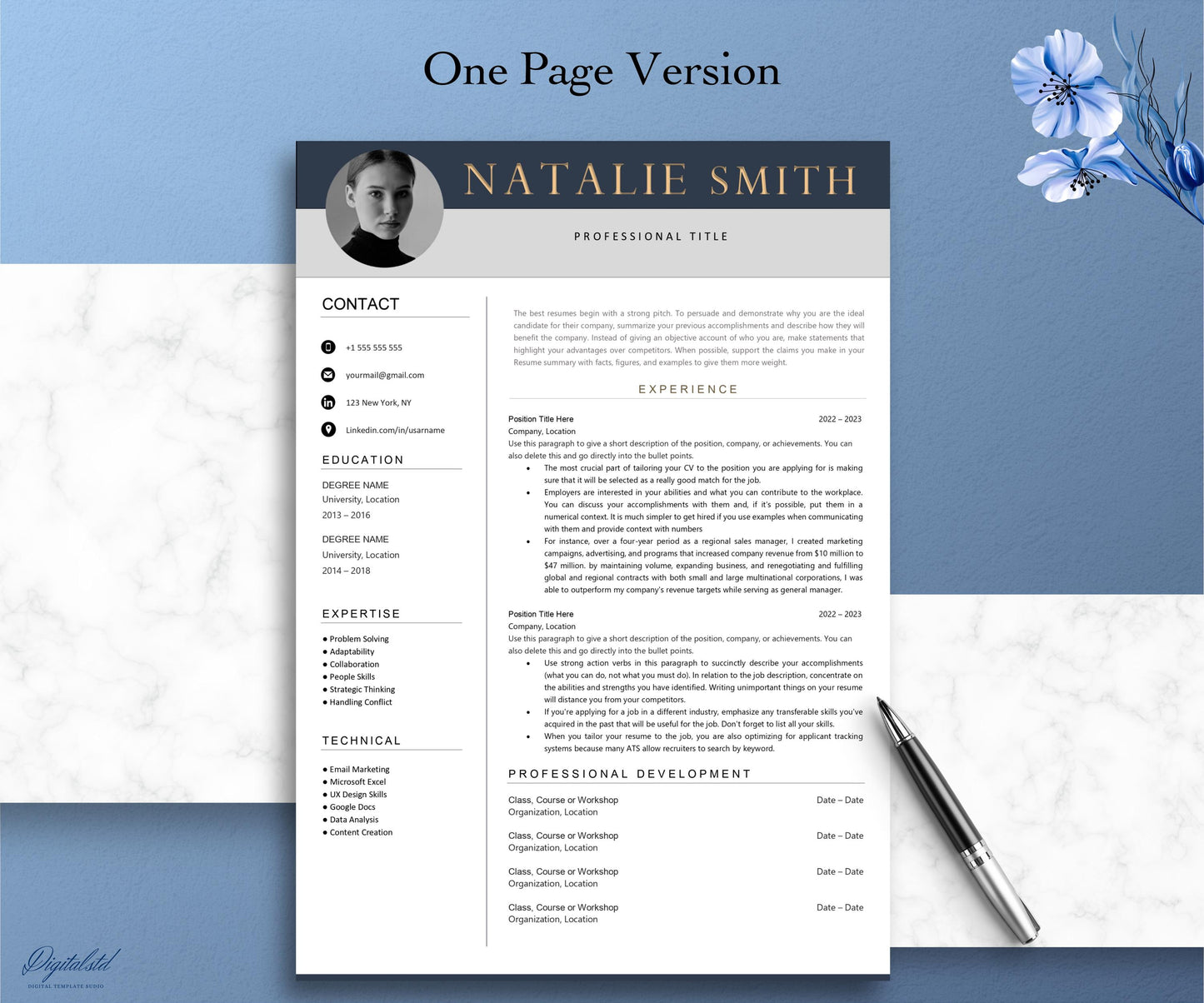 Best Professional Resume Template for Microsoft Word & Apple Pages 2024 | 1, 2, 3 Page Resume Templates with Cover Letter