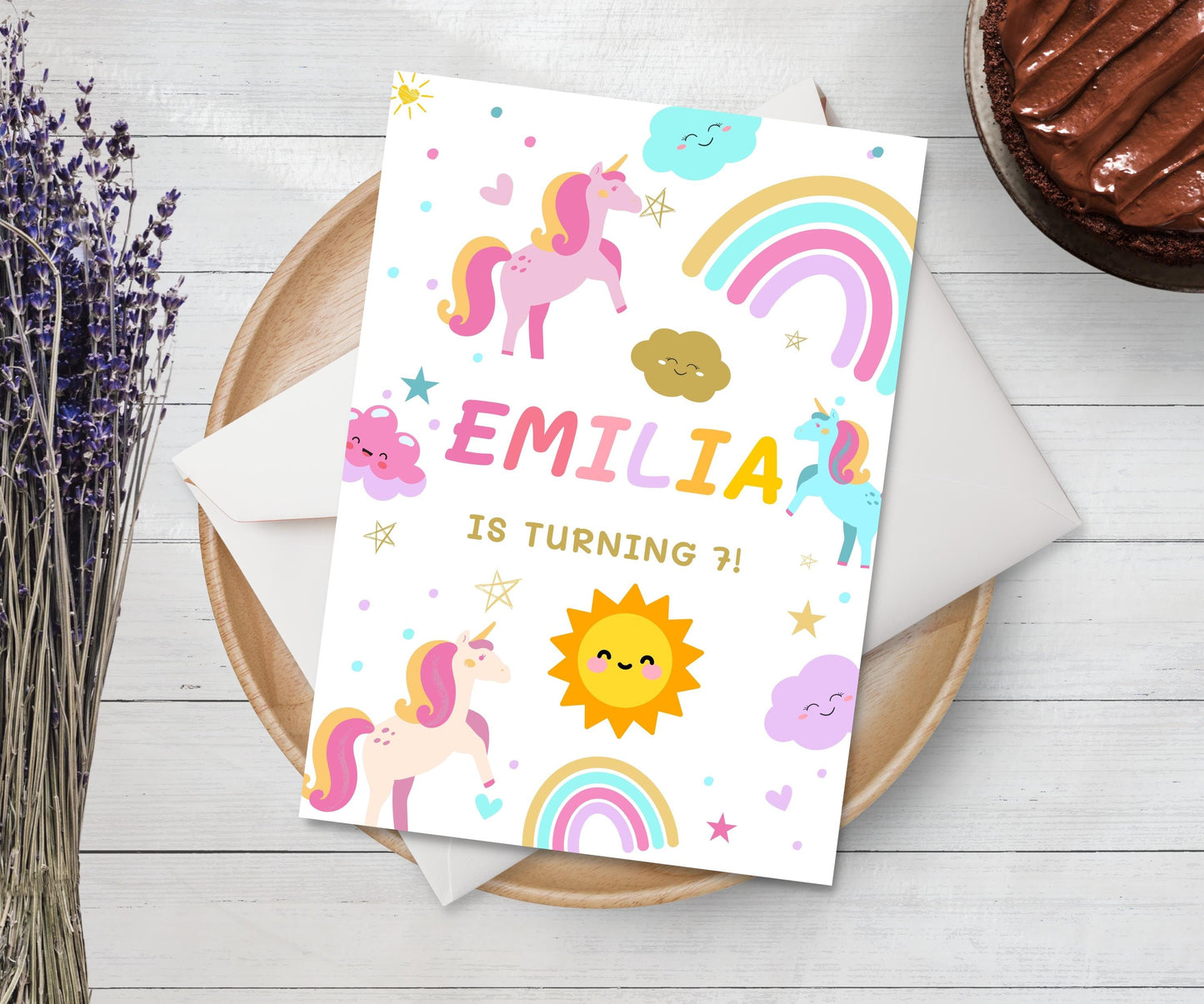 Editable Unicorn Birthday Invitation Magical Pastel Rainbow Unicorn Birthday Party Whimsical Fairytale Unicorn Party Instant Download