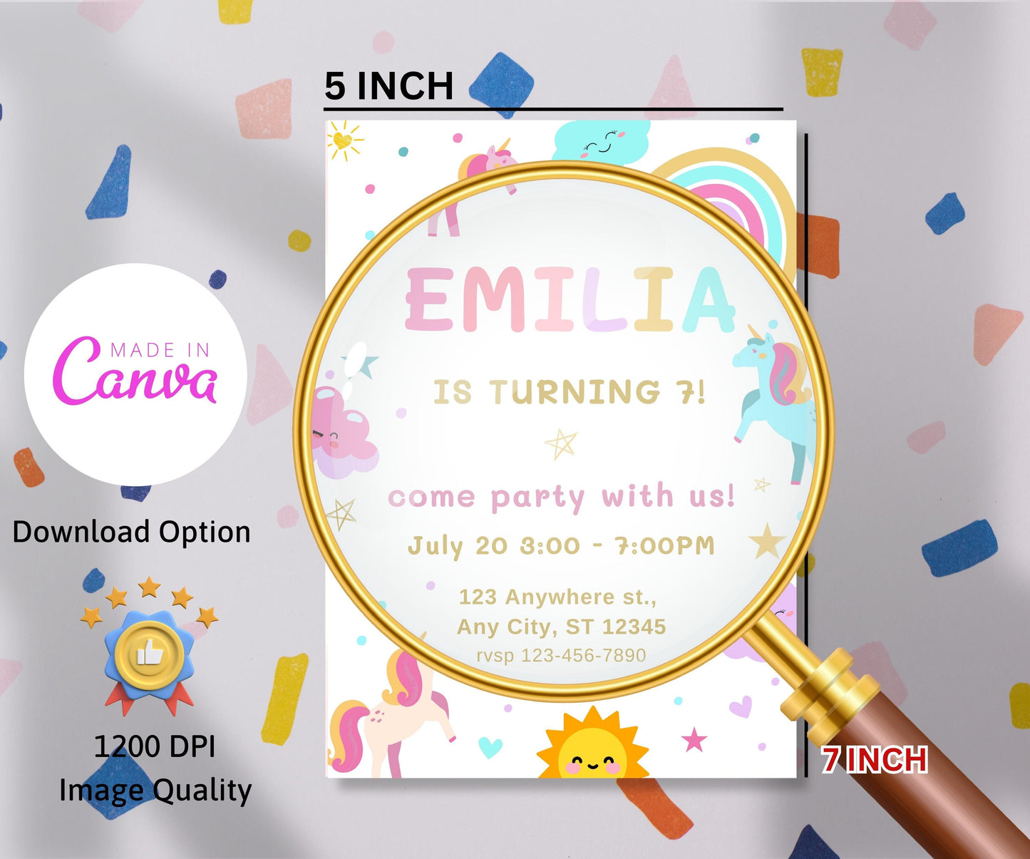 Editable Unicorn Birthday Invitation Magical Pastel Rainbow Unicorn Birthday Party Whimsical Fairytale Unicorn Party Instant Download