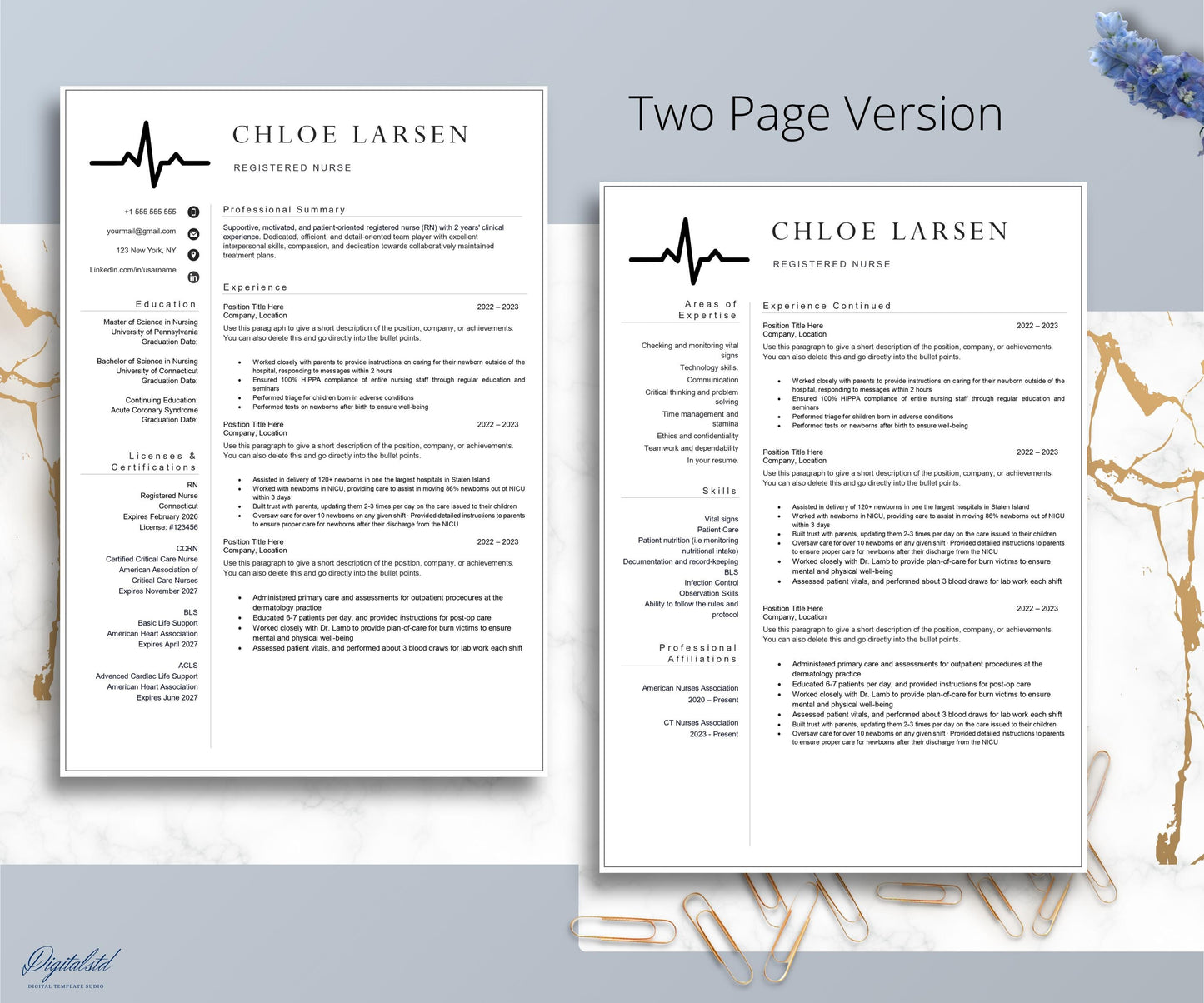 Nurse Resume Template Word, Resume Mac Pages Resume | Nursing Resume, LPN Resume, RN Resume, Medical Resume, Executive CV Template