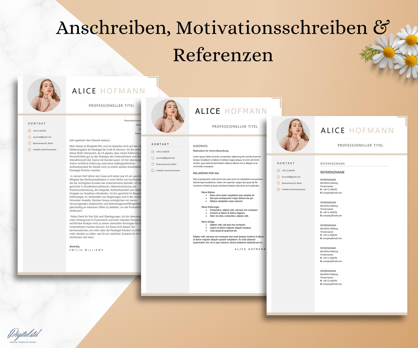 Bewerbungsvorlagen Word, Lebenslauf muster 2024 Bewerbung, Lebenslauf Vorlage MS Word + Apple Pages, Lebenslauf Deutsch Vorlagen