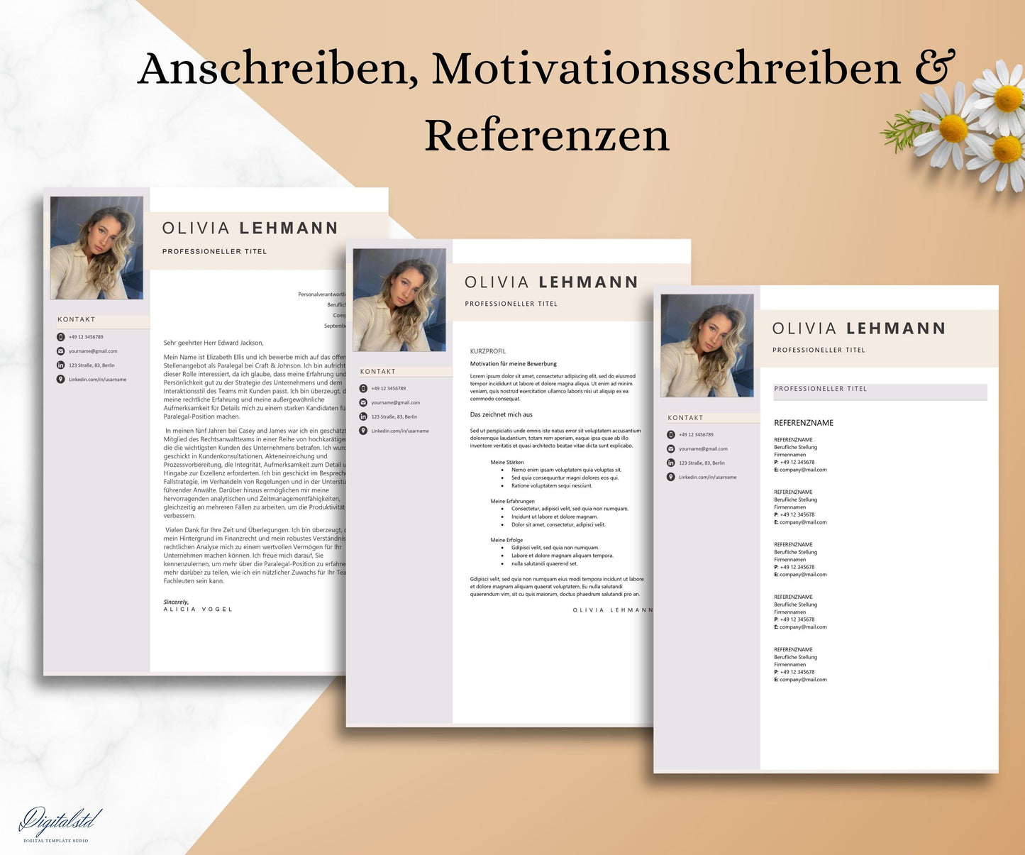 Lebenslauf Vorlage Deutsch, Bewerbungsvorlagen, Lebenslauf Vorlage Word und Pages, Ausbildung Bewerbung, Tabellarischer Lebenslauf