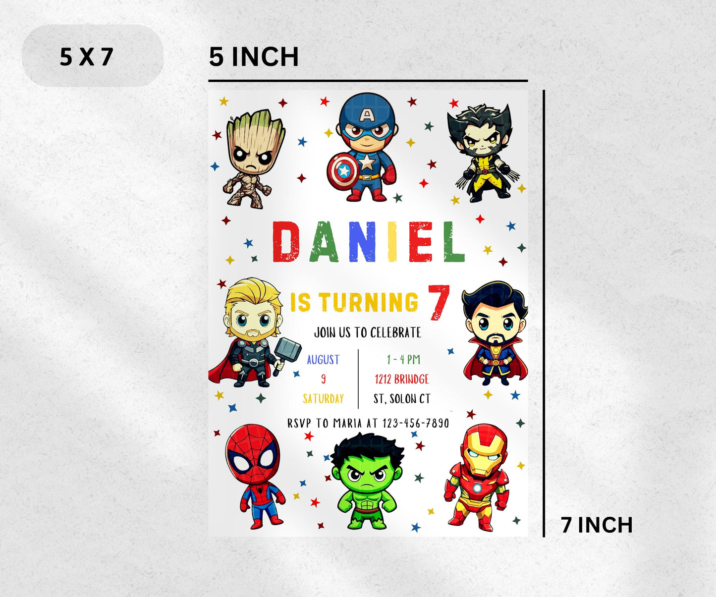 Editable Superheroes Birthday Invitation Template, Printable Birthday Party Invitation Kids Party Invite Template, Superhero Birthday Invite