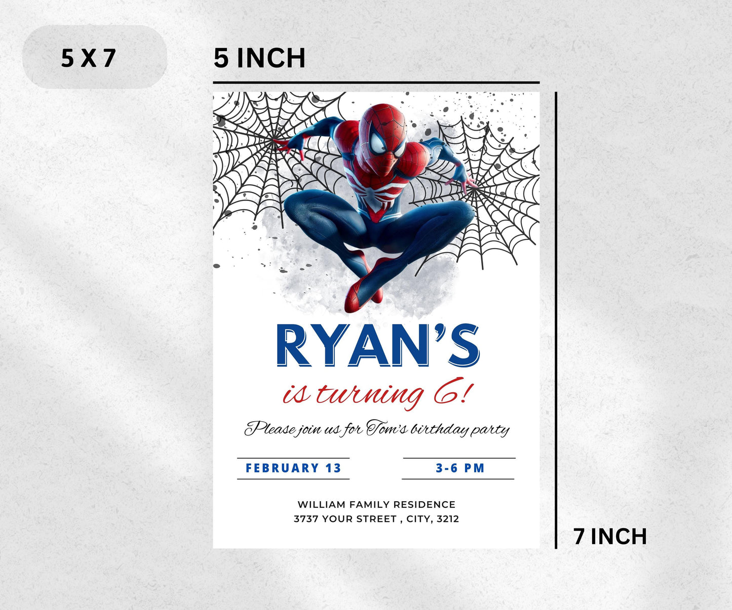 Editable Spider man Invitation Template Spiderman Mobile Invitation Spiderman Birthday Party evite Spiderman Mobile Invite Instant Download