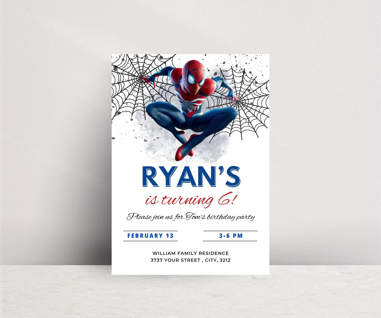 Editable Spider man Invitation Template Spiderman Mobile Invitation Spiderman Birthday Party evite Spiderman Mobile Invite Instant Download