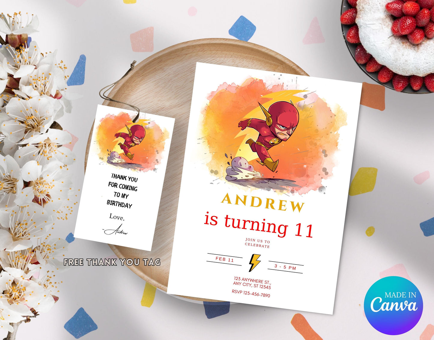 Editable Superhero Birthday Invitation Template, Printable Birthday Party Invitation, Kids Party Invite Template, Avengers Thank You Card