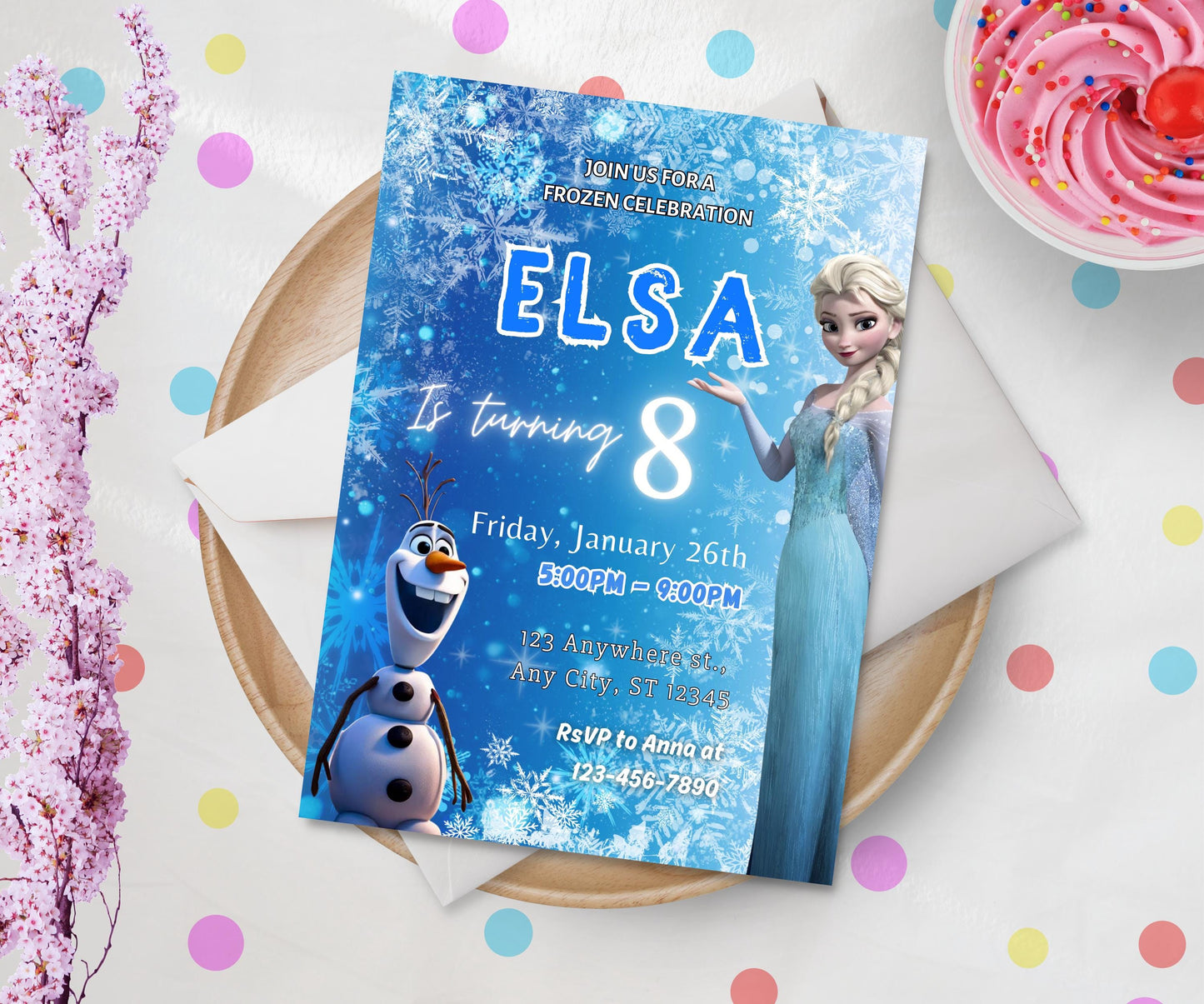 Frozen Birthday Invitation Template | EDITABLE Princess Elsa Invitation | Elsa Party Invite Girl Frozen | Elsa Frozen Girl Birthday Evite