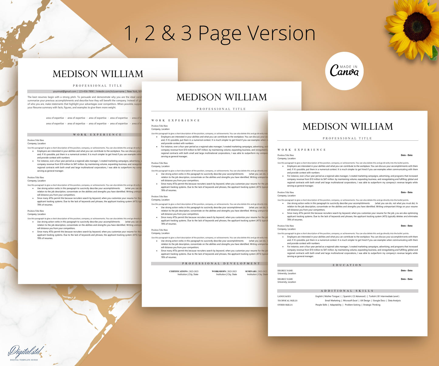 Minimalist ATS Friendly Resume Template for Mac Pages & Word, Clean Modern ATS Resume for HR Manager, Ats Friendly Recruiter, Simple Resume