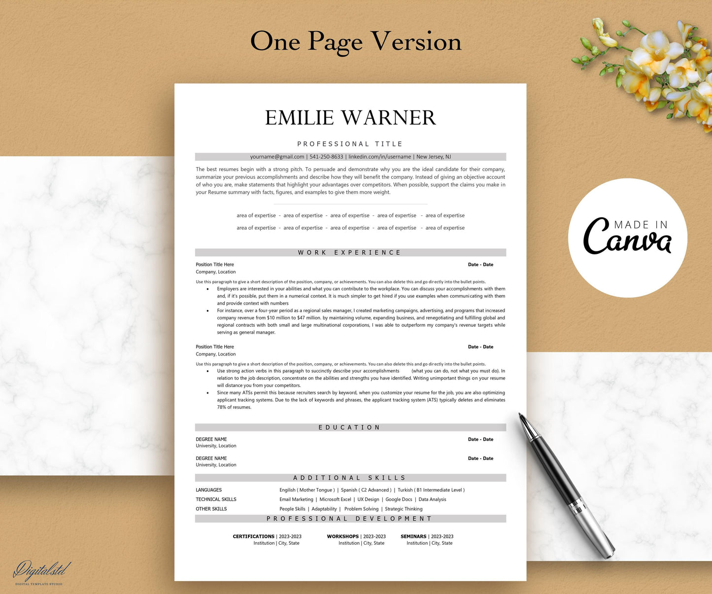 ATS Friendly Resume Template, Ats Executive Resume Template MS Word and Mac Pages, Clean Professional ATS Resume - Editable Ats Cv Template