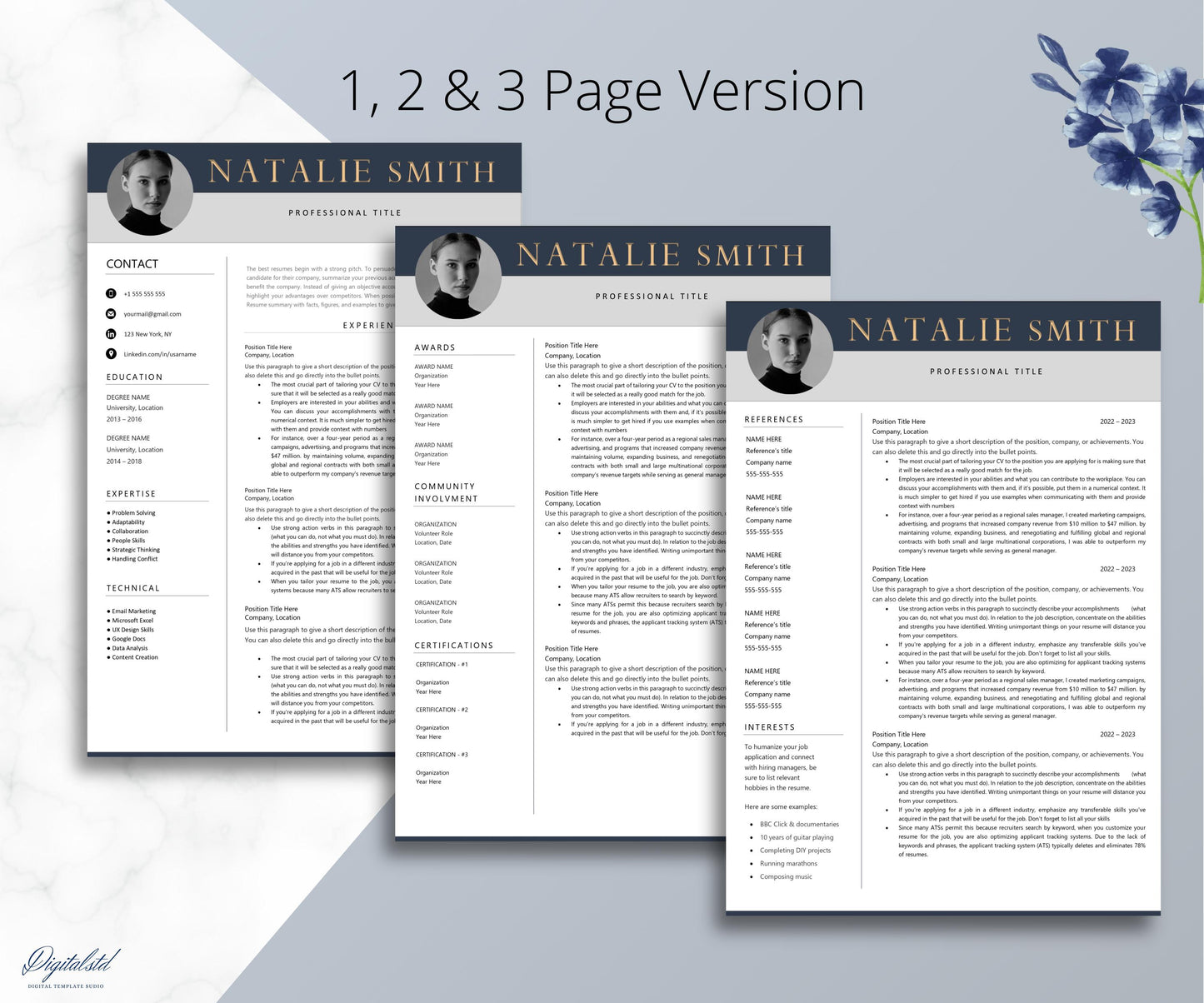 Best Professional Resume Template for Microsoft Word & Apple Pages 2024 | 1, 2, 3 Page Resume Templates with Cover Letter