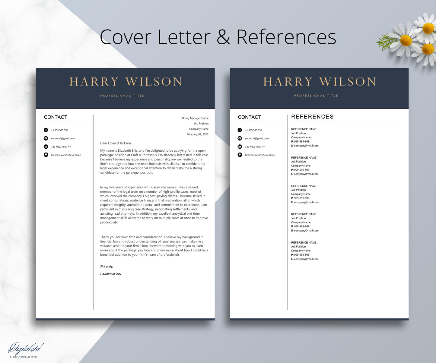 Resume Template Apple Pages & Word 1 Page, 2 Page, and 3 Page | Modern Professional Resume CV Template for Executive, HR Manager, CEO, Sales