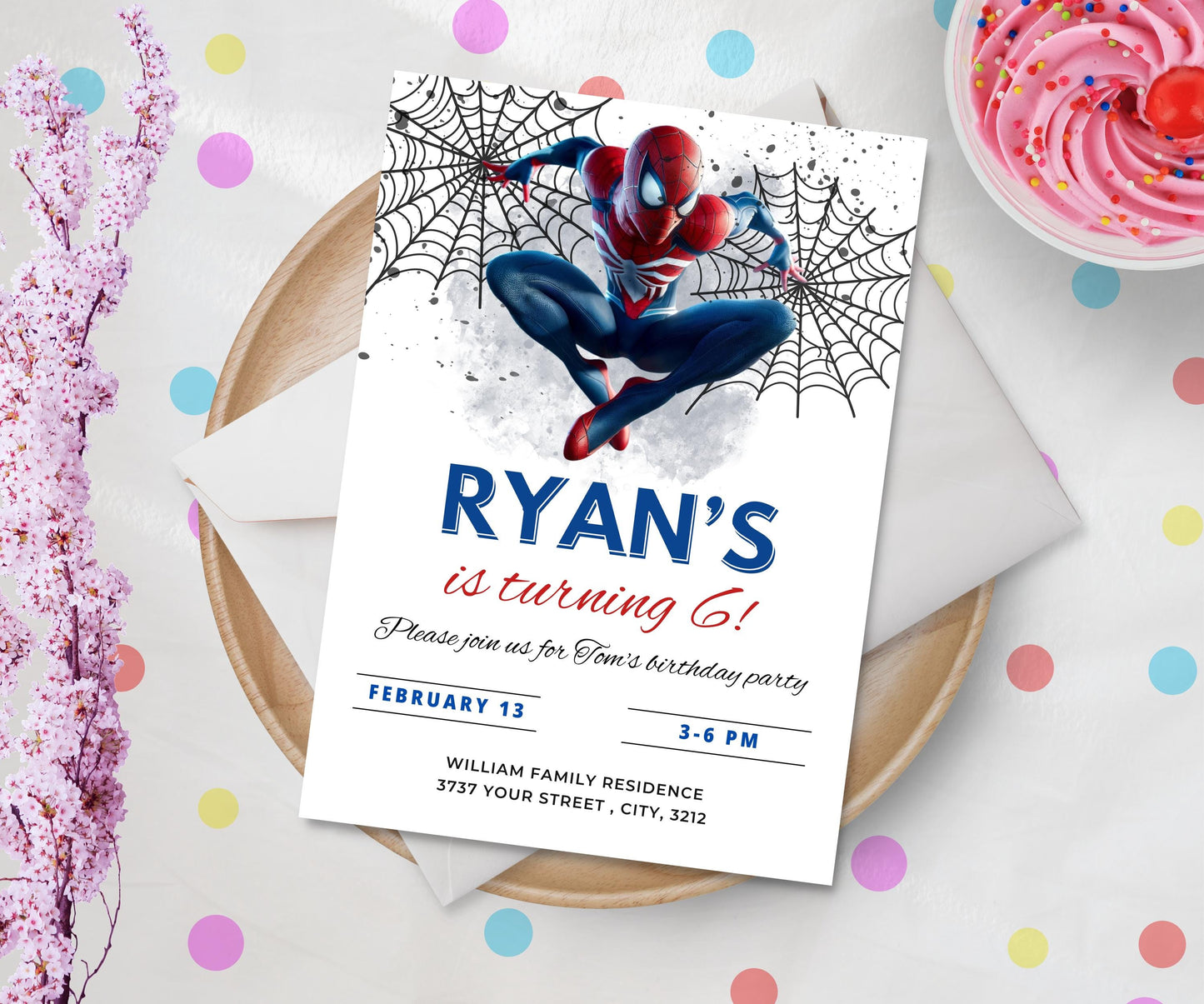 Editable Spider man Invitation Template Spiderman Mobile Invitation Spiderman Birthday Party evite Spiderman Mobile Invite Instant Download